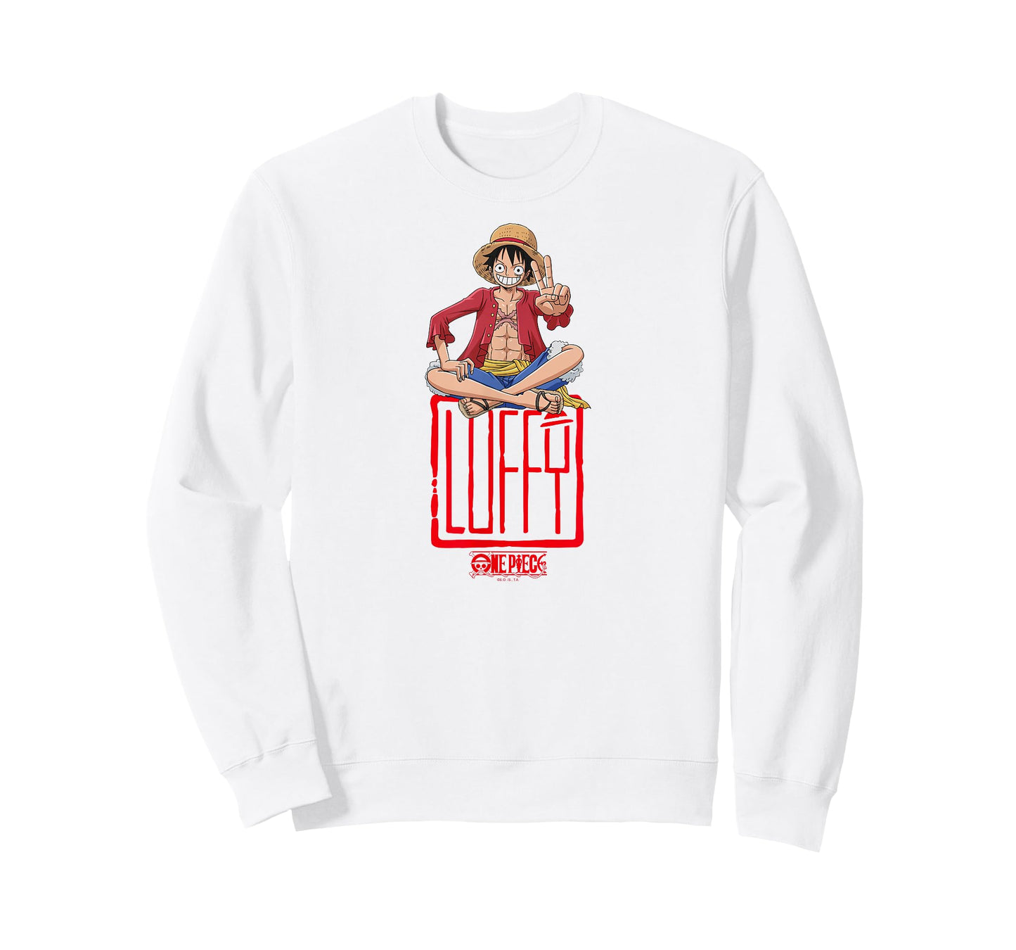 One Piece Anime Luffy Stamp Peace Sign T-Shirt
