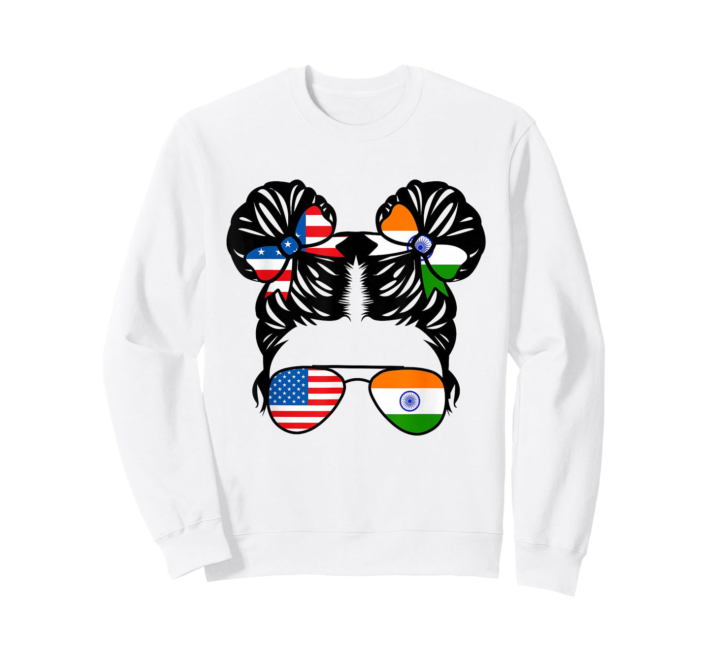 Half American Half Indian Girl USA India Flag Patriot T-Shirt