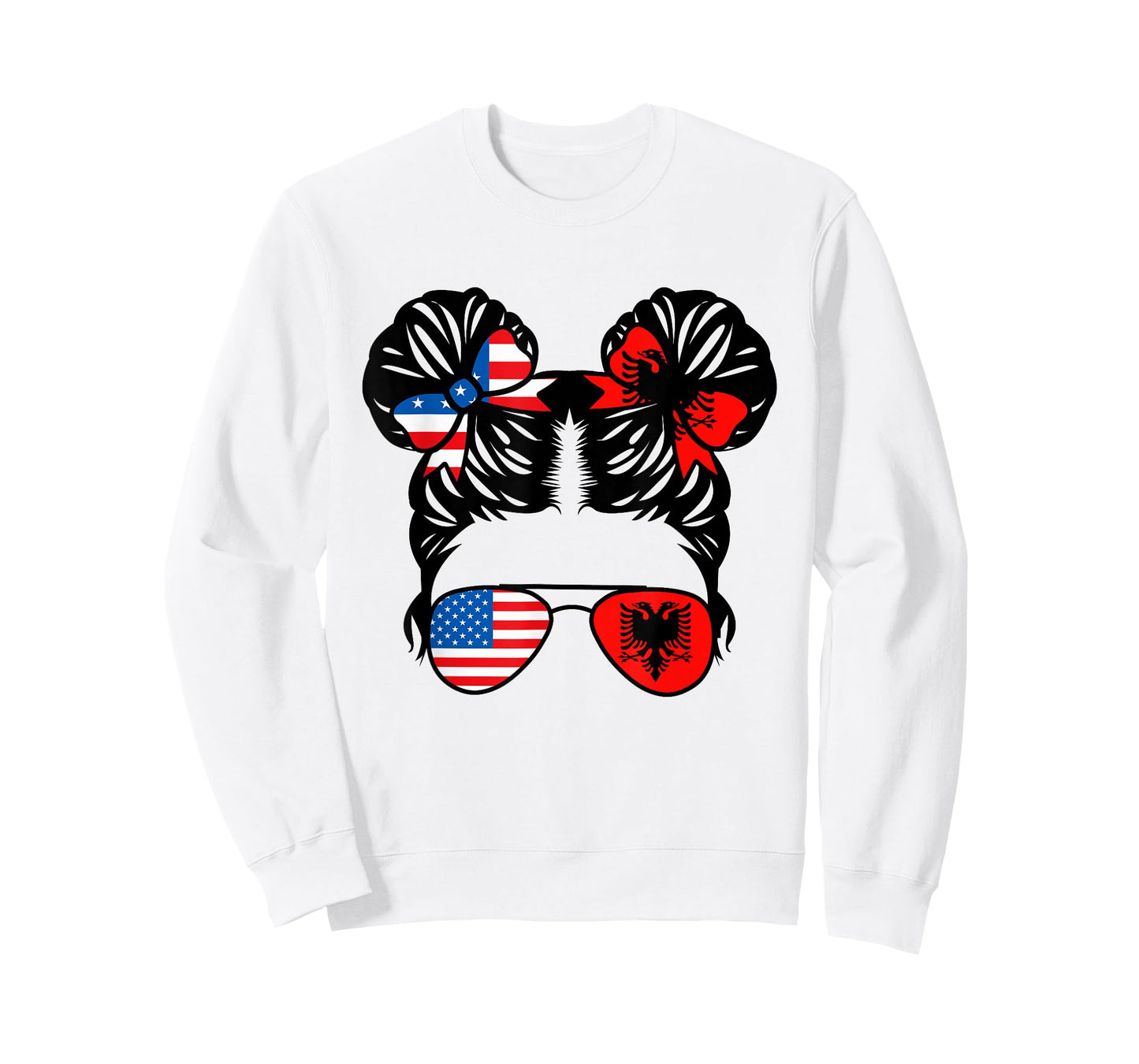 Half American Half Albanian Girl USA Albania Flag Patriot T-Shirt