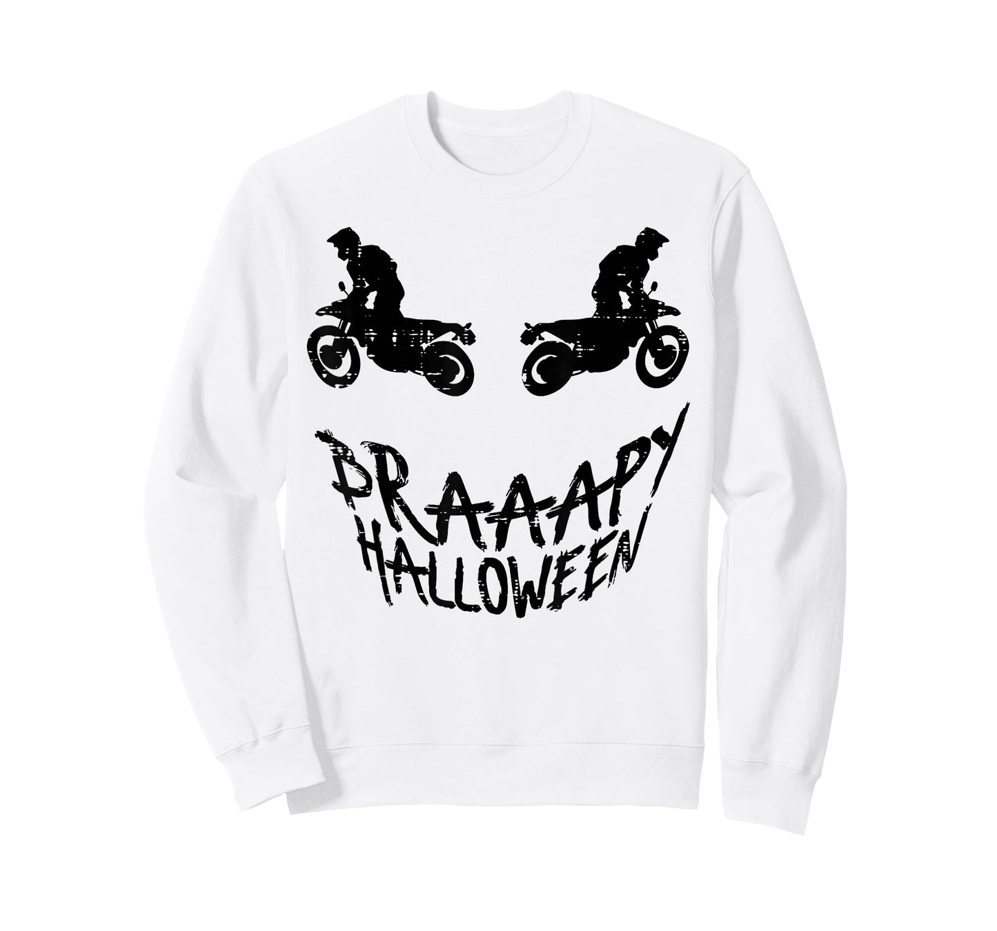 Pumpkin Face Motocross Dirt Bike Braaapy Halloween Racing T-Shirt