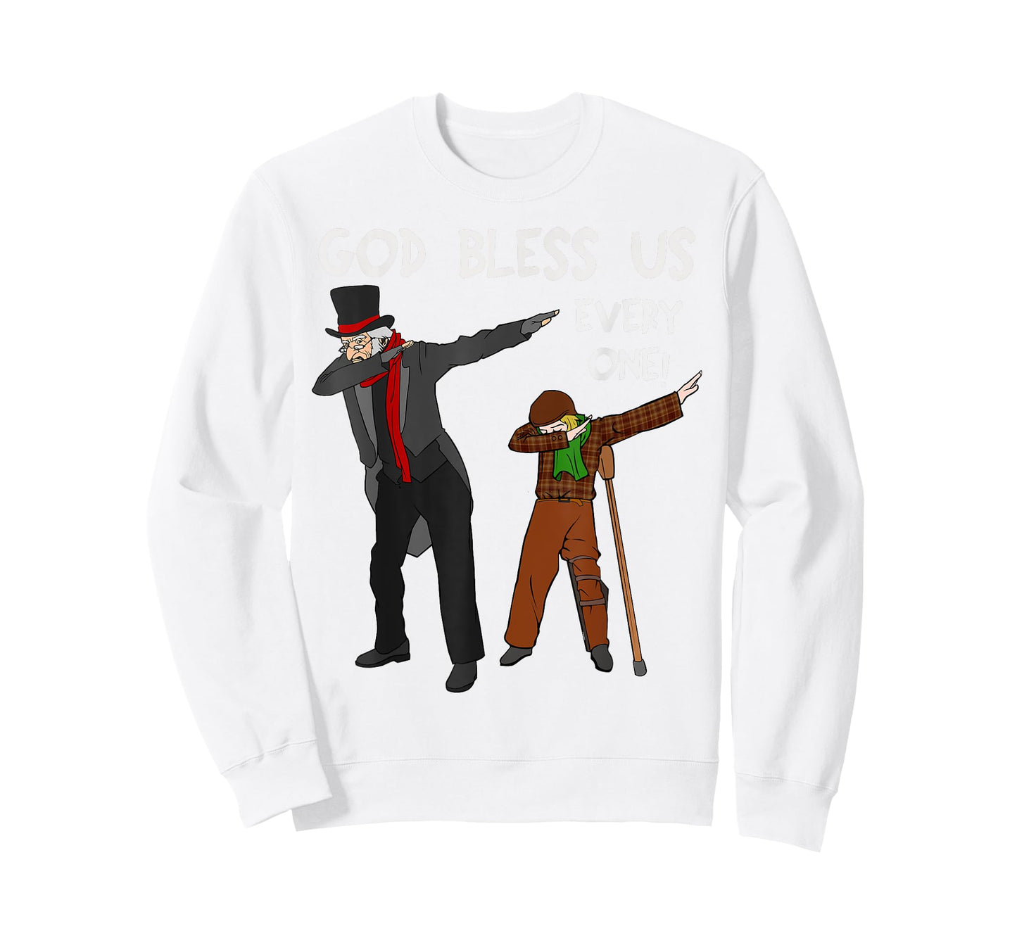 God Bless Us Everyone Dabbing Tiny Tim & Scrooge Christmas T-Shirt