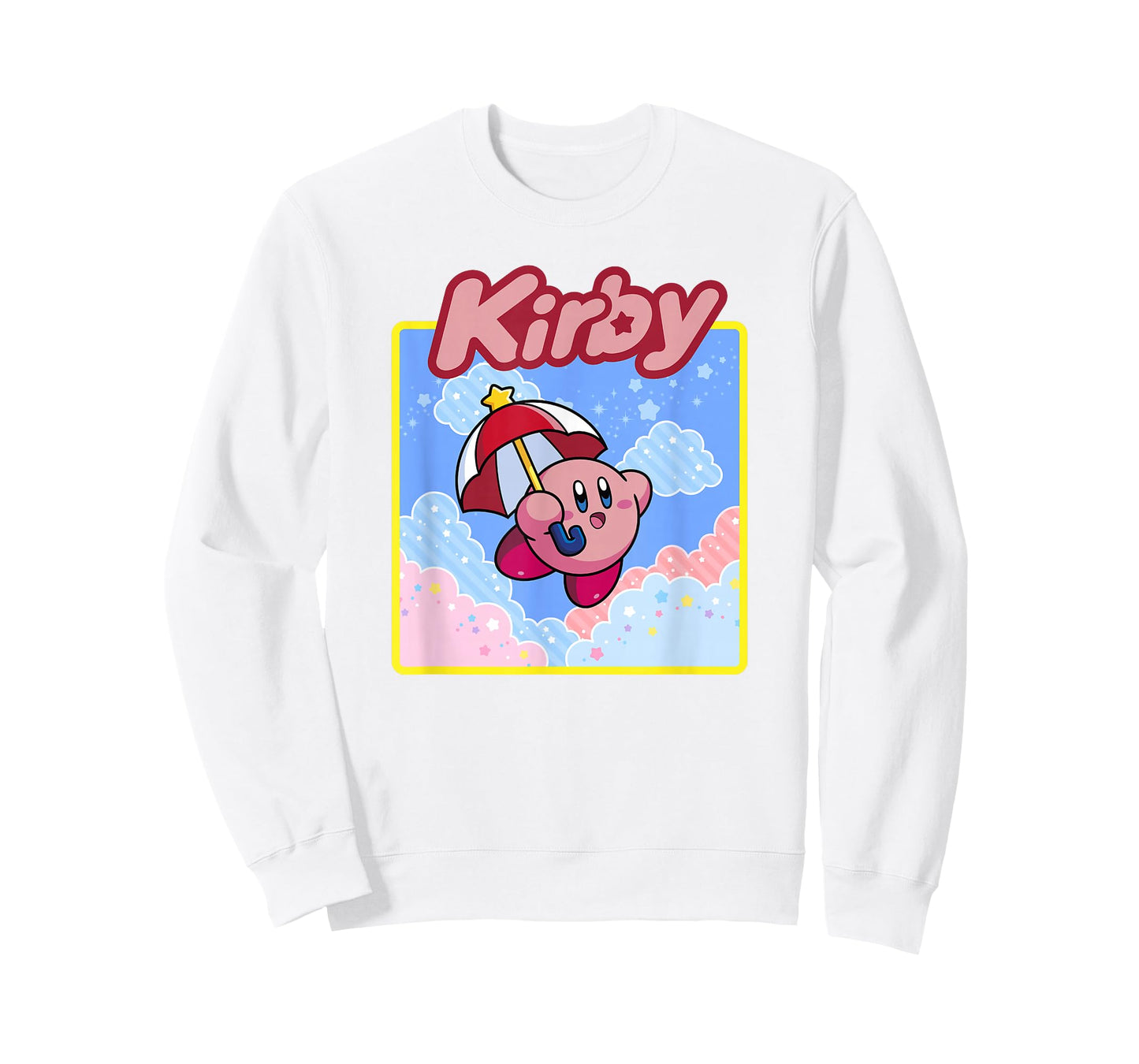 Kirby Floating in The Clouds Pastel Kawaii Nintendo Panel T-Shirt
