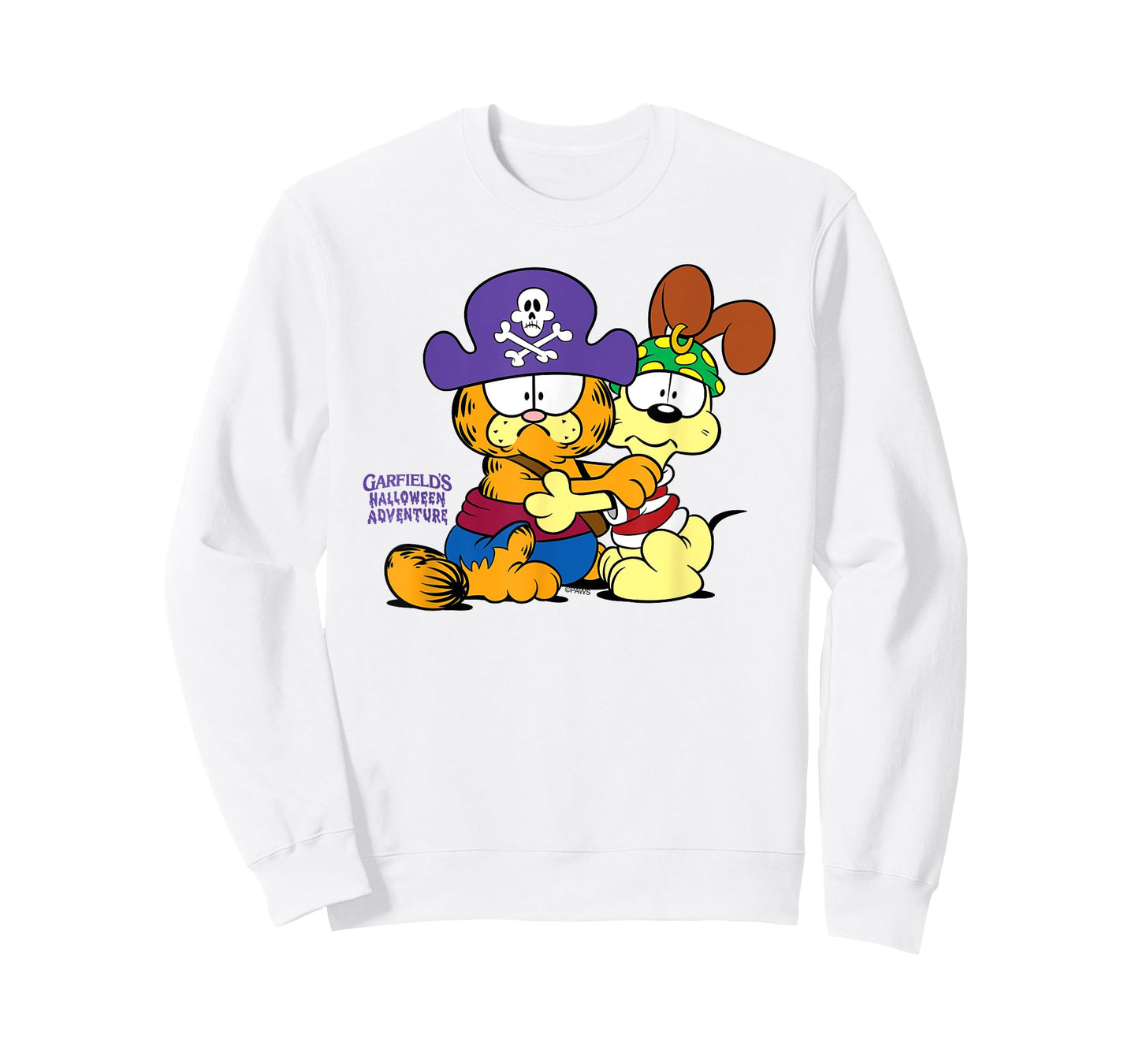Garfield Pirate Garfield and Odie Scared Halloween Cat T-Shirt
