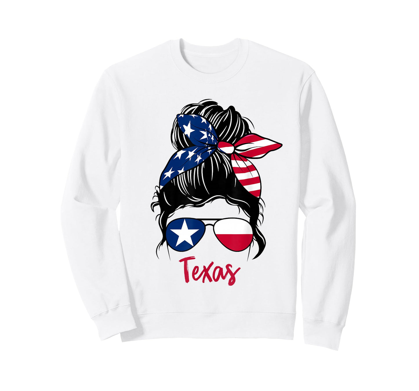 Texas Patriotic Sunglasses USA Flag Bandana Woman Look T-Shirt