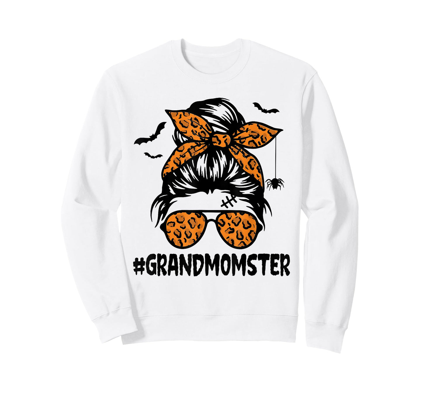 Grandmomster Shirt Women Halloween Nana Grandma Messy Bun T-Shirt