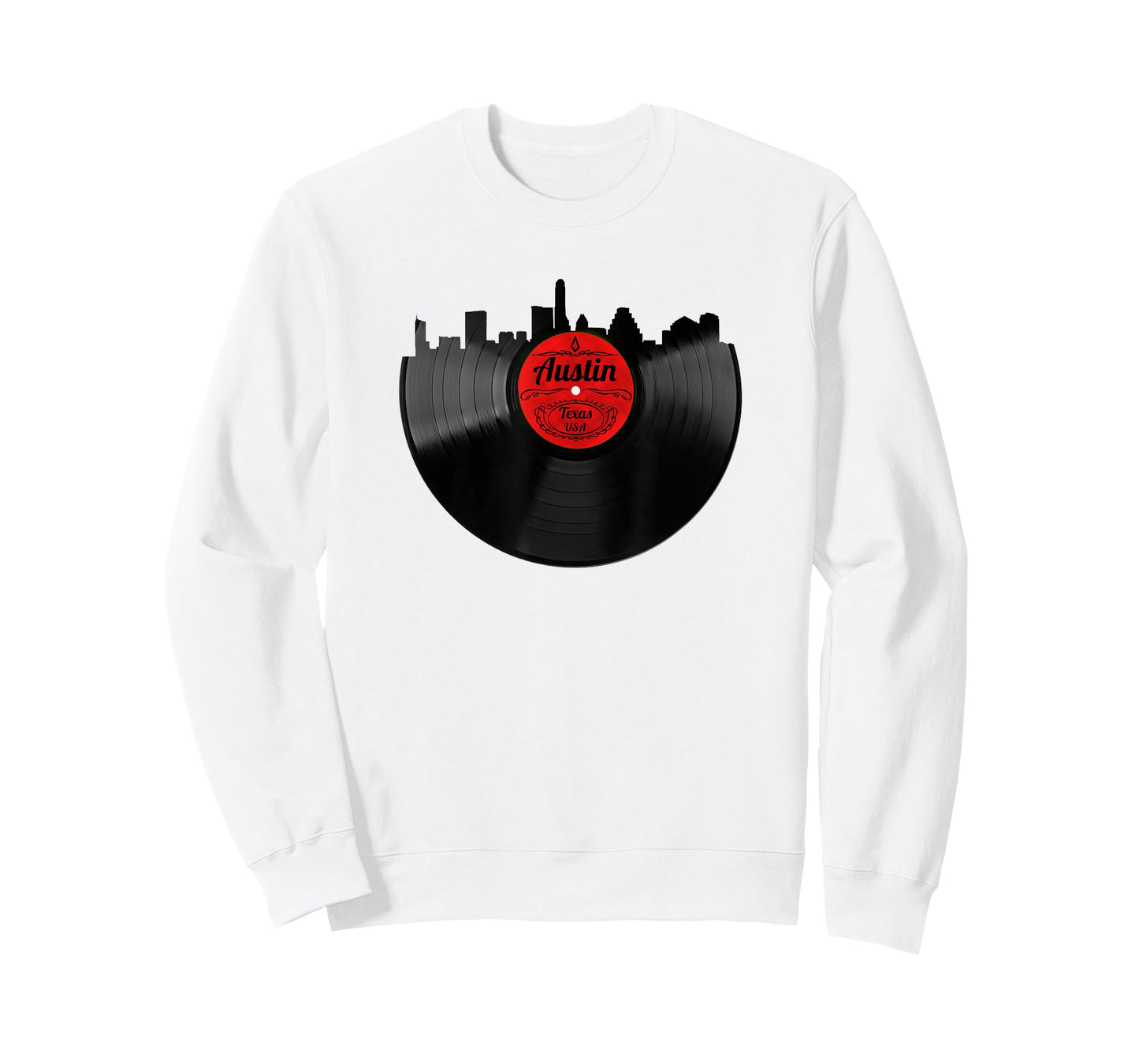 Austin Texas Vinyl Record Shirt Hipster Austin Skyline Shirt T-Shirt