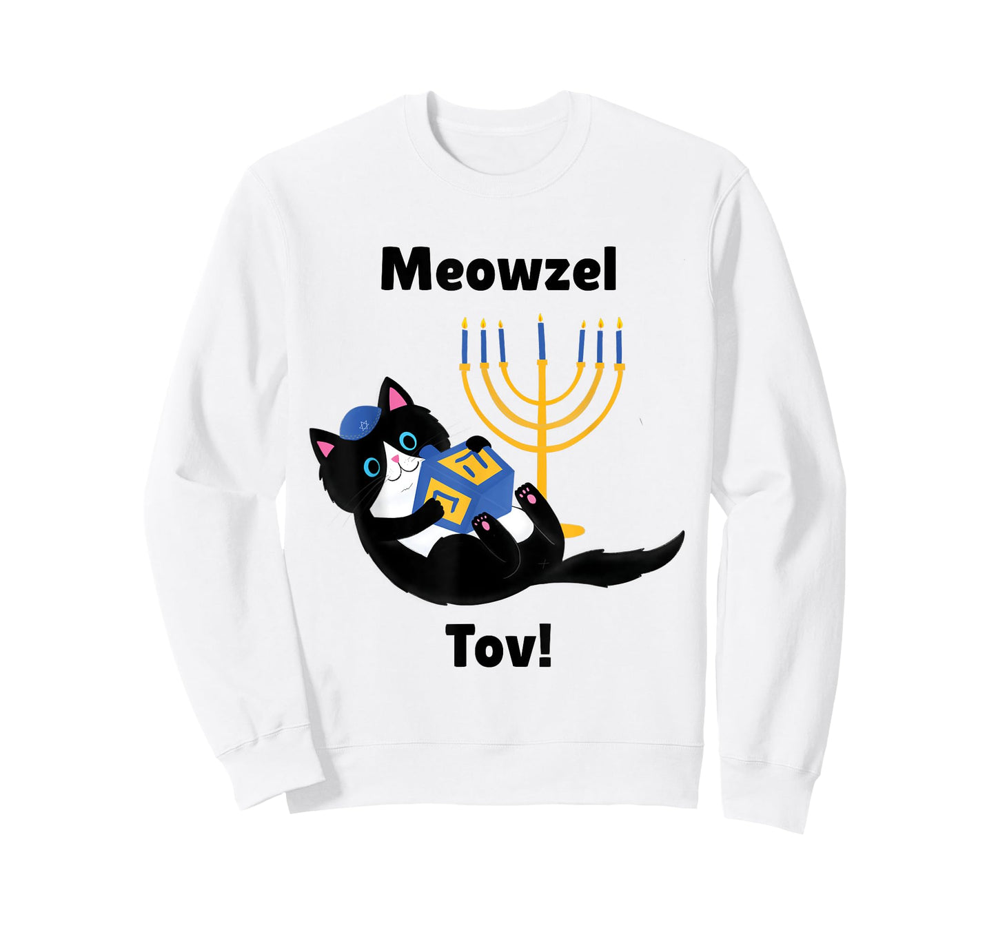 MeowzeL Tov | Hanukkah Cat T-Shirt for Men Women Girls Kids