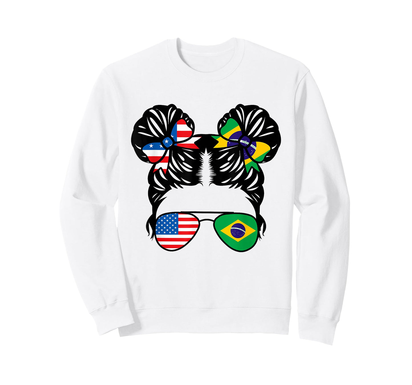 Half American Half Brazilian Girl USA Brazil Flag Patriot T-Shirt Small