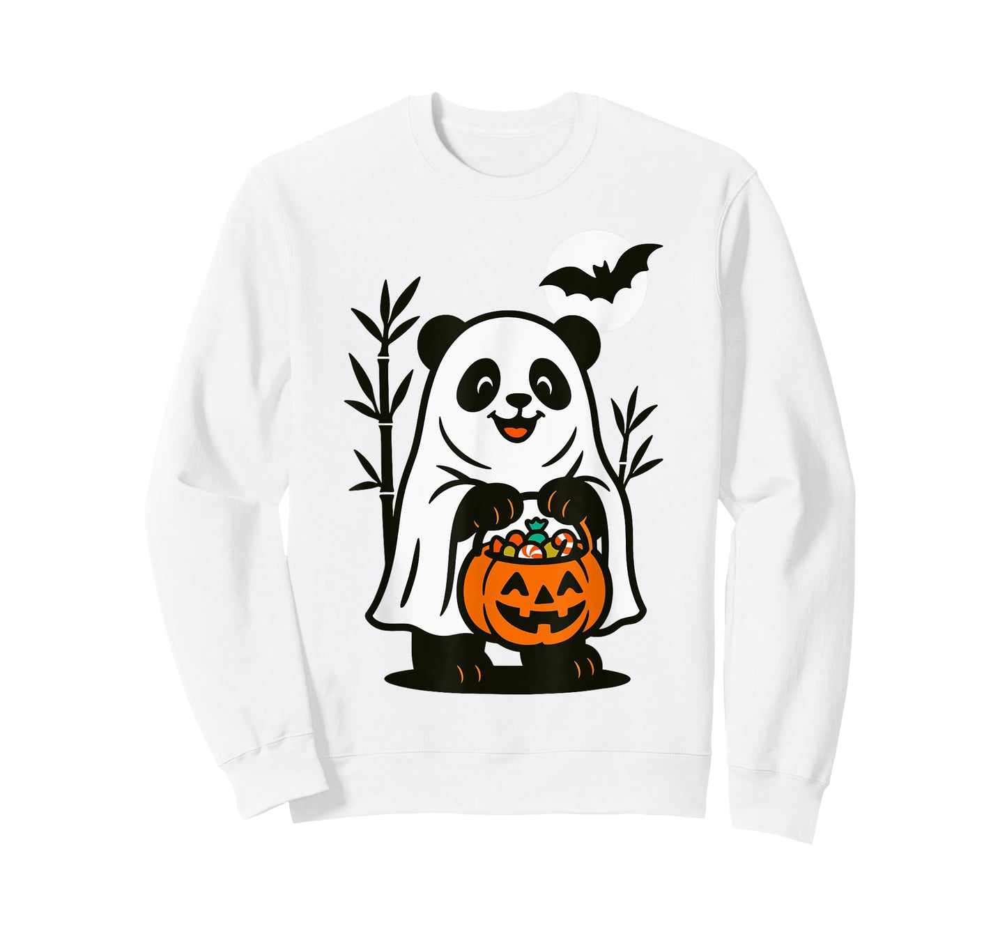 Cute Ghost Halloween Men Women Kids Funny Panda T-Shirt