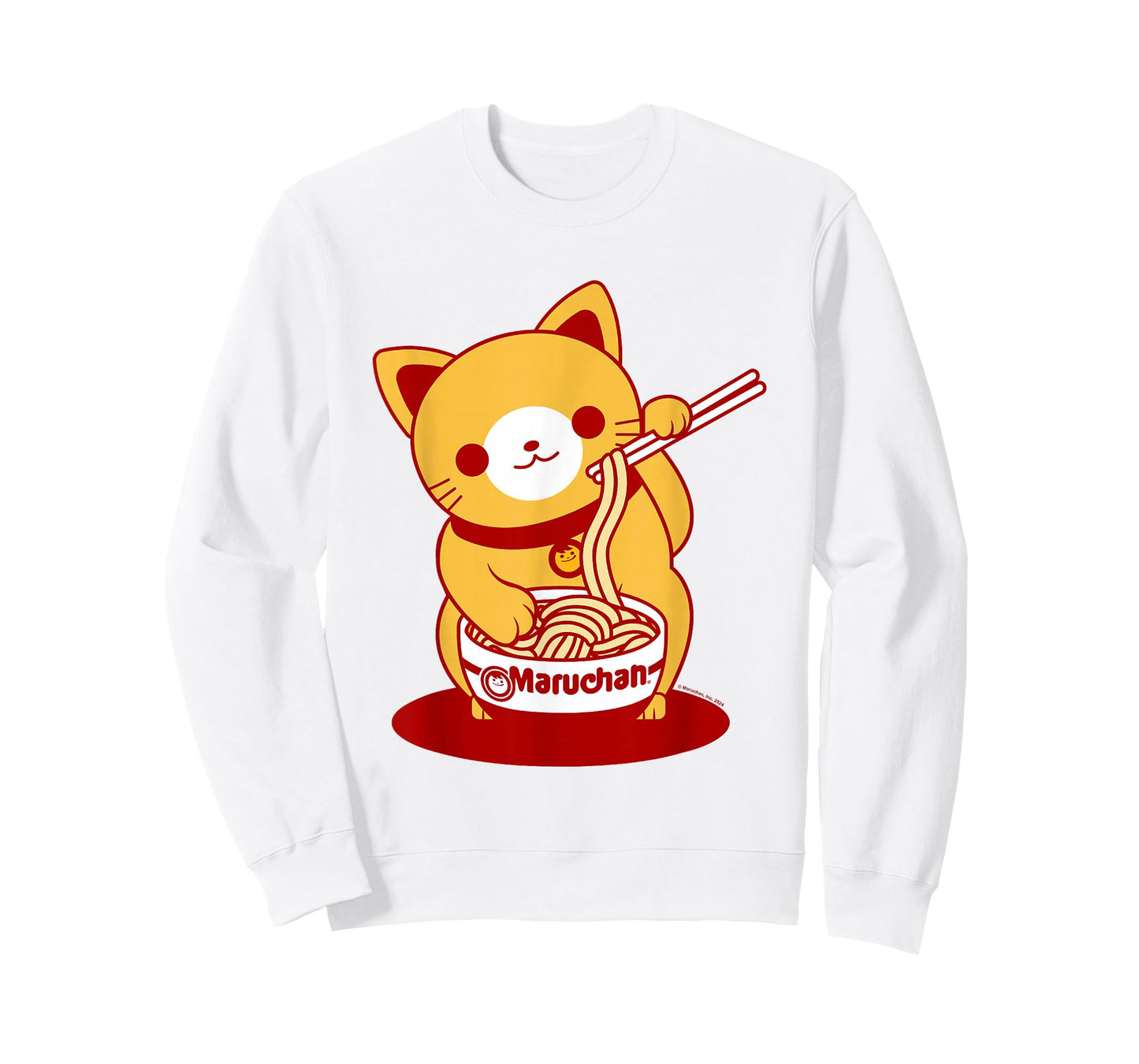 Maruchan Ramen Noodle Cup Cute Cat Big Chest Logo T-Shirt