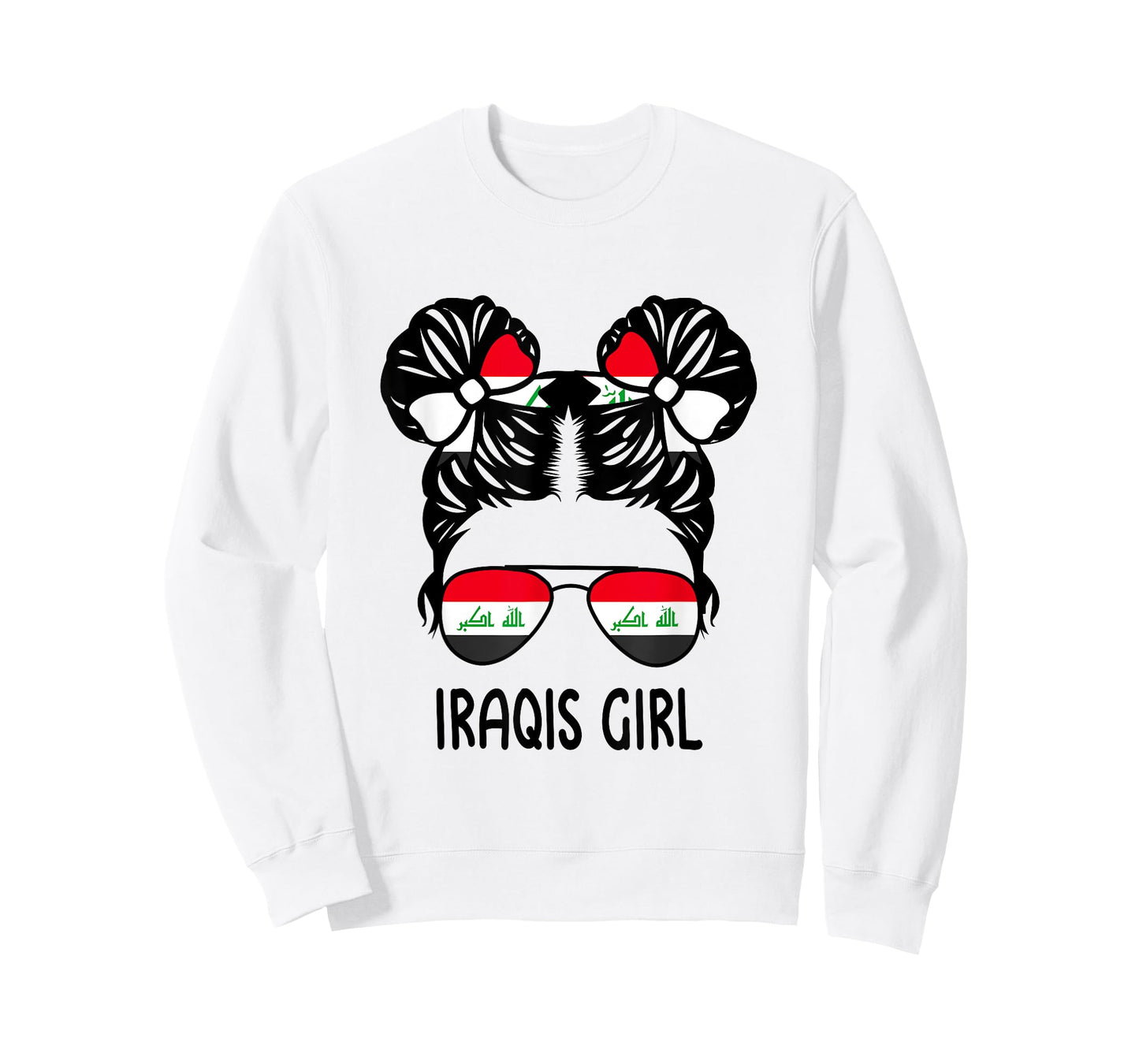 Iraqis Girl Messy Hair Iraq Pride Patriotic Womens Kids T-Shirt