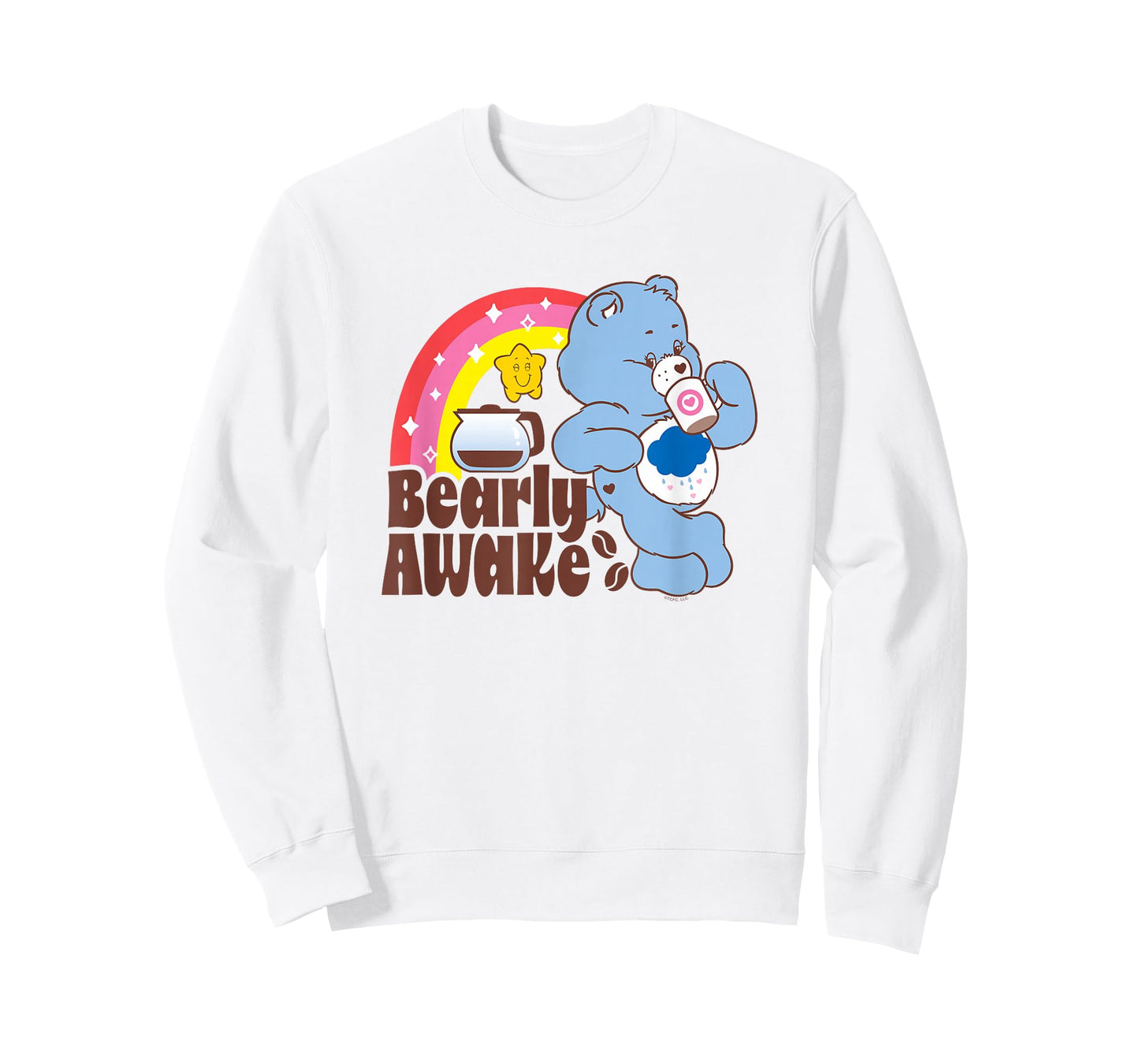 Care Bears Grumpy Bear Bearly Awake Coffee Fan Cartoon T-Shirt