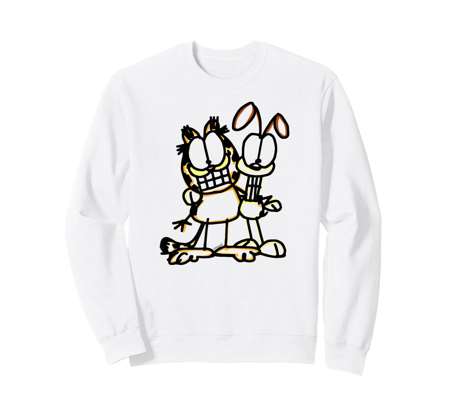Garfield Sketch Garfiled and Odie Cartoon Cat and Dog T-Shirt