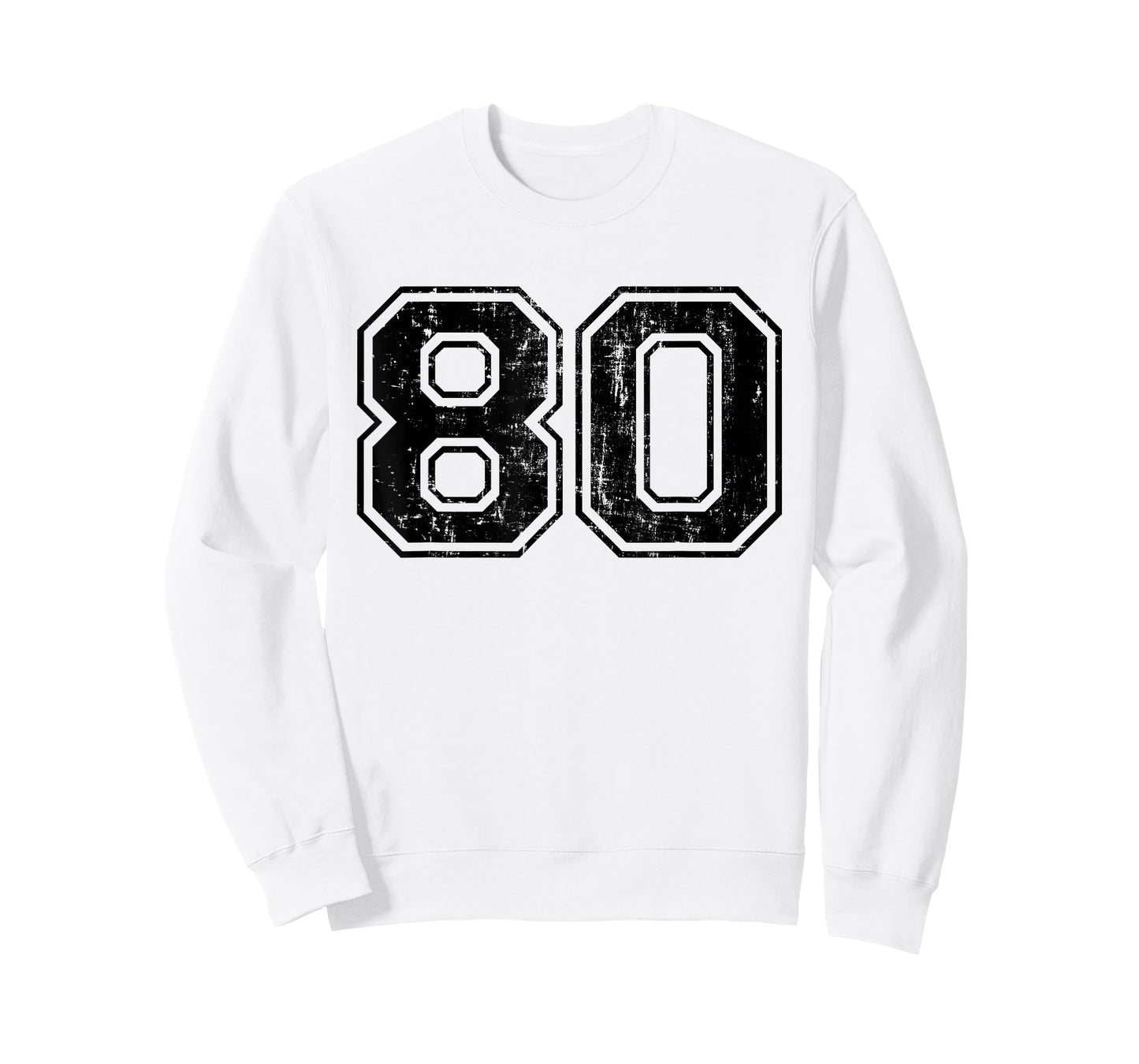 Number 80 Varsity Distressed Vintage Sport Team Player's Fan T-Shirt