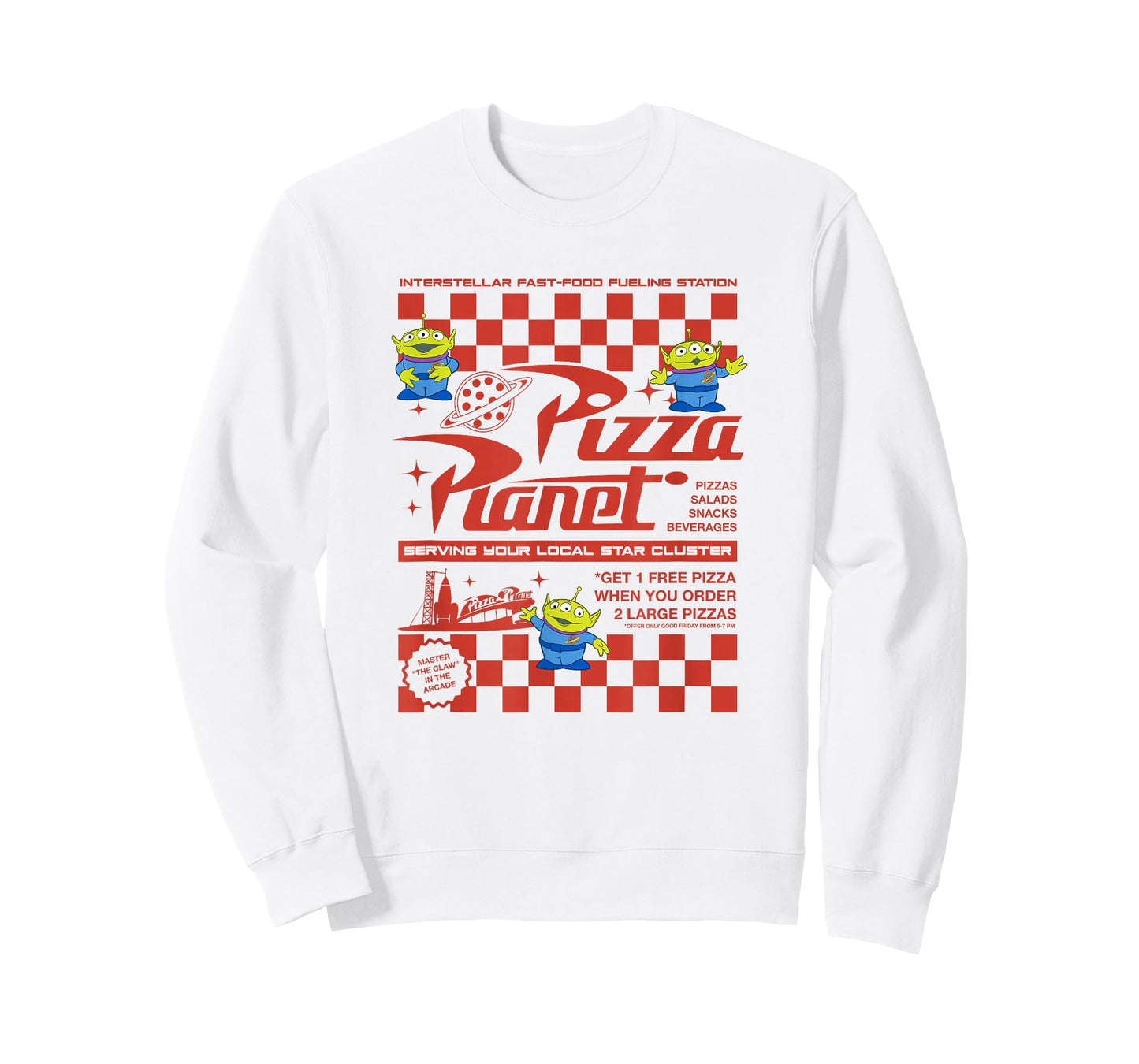 Disney Pixar Toy Story Pizza Planet Iconic Retro Flyer Logo T-Shirt
