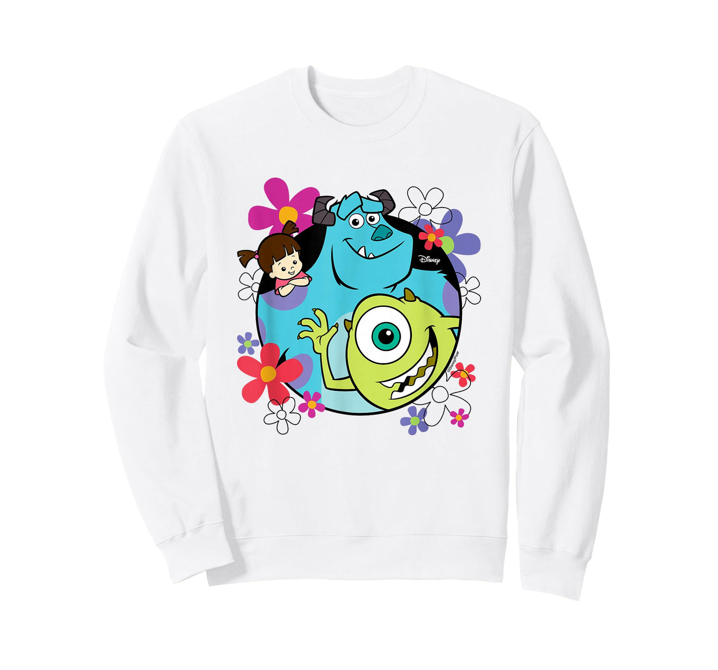 Monsters Inc - Sully Mike Wazoski Boo Floral Circle Group T-Shirt