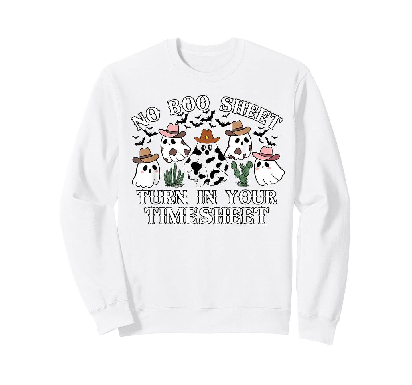 No Boo Sheet Timesheet Funny HR Payroll Halloween Ghosts T-Shirt