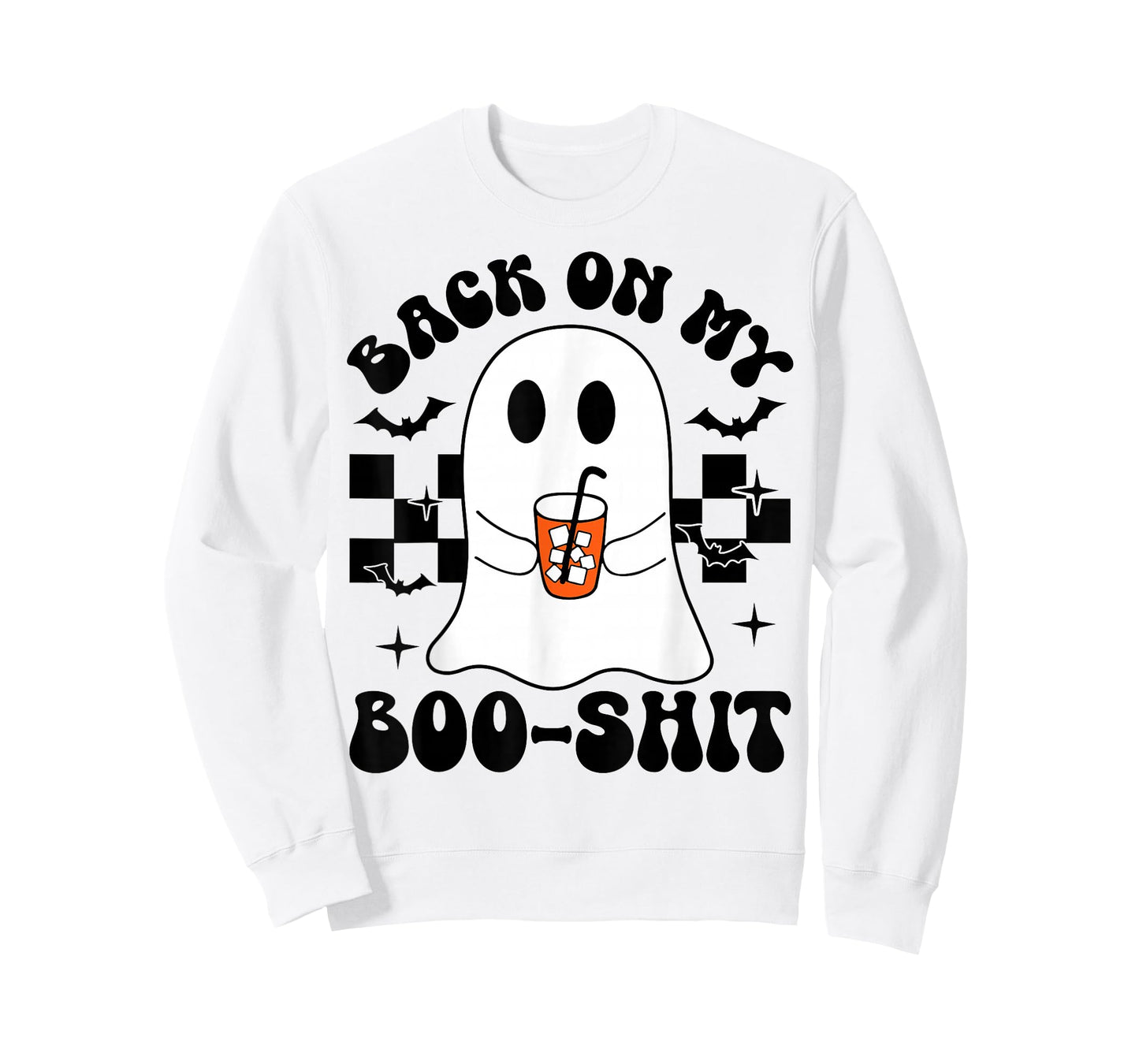 Funny Back On My Boo-Shit Cute Ghost Halloween Spooky Season T-Shirt