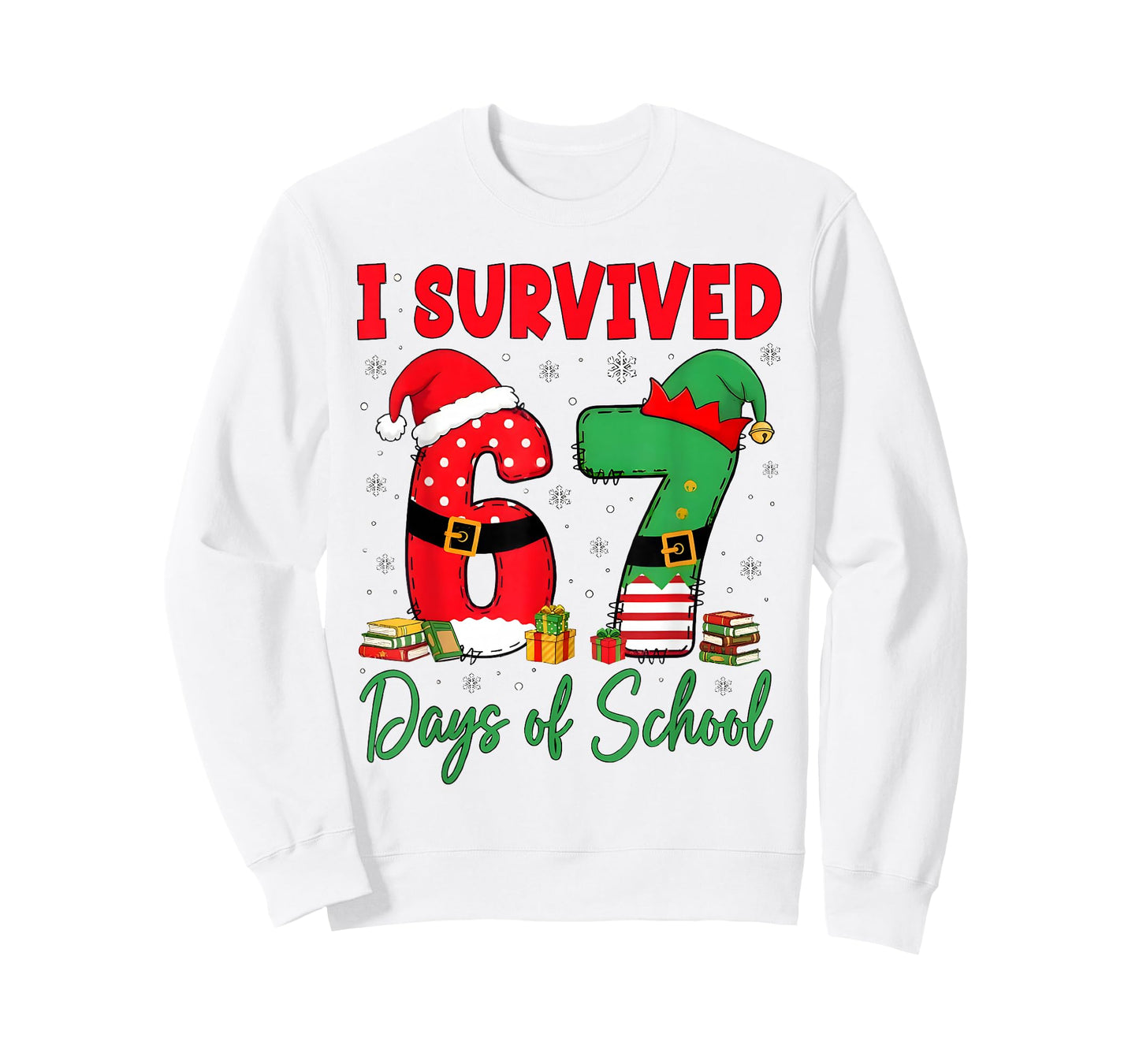 I Survived 67 Days of School Christmas Teachers Students T-Shirt