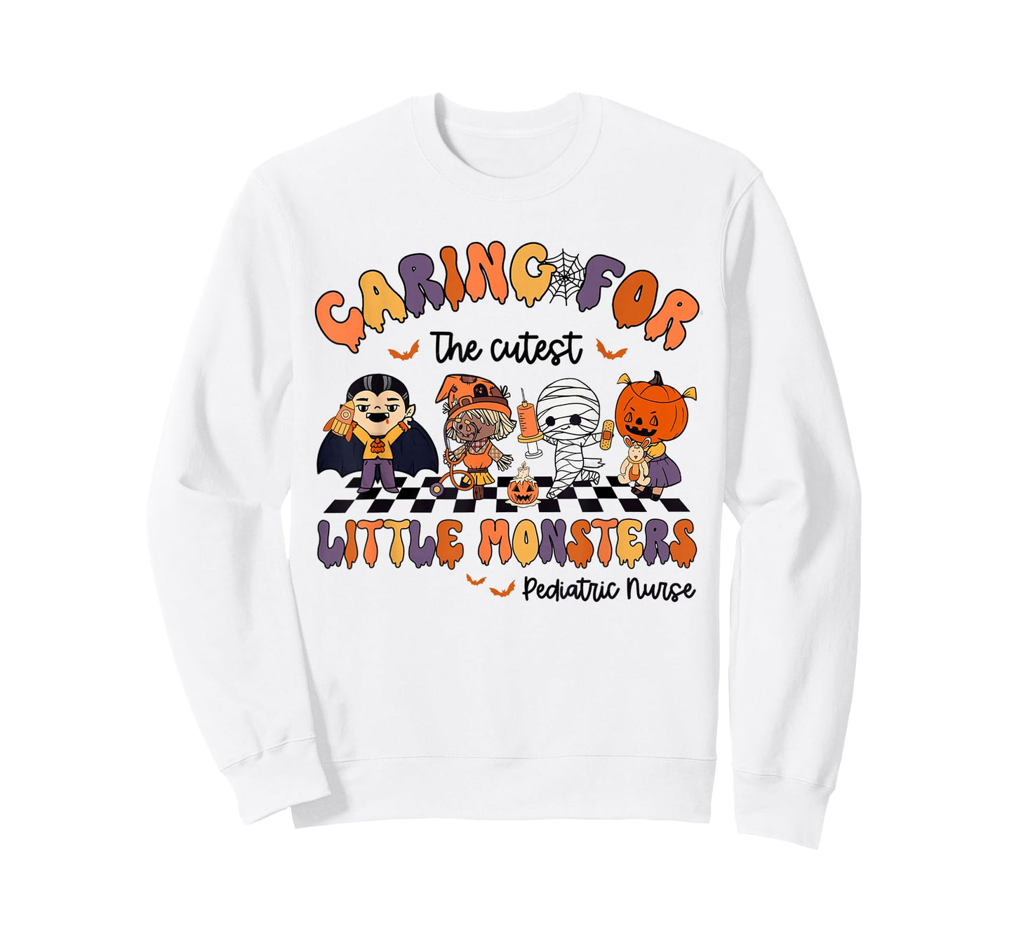 Caring For The Cutest Little Monsters Peds Nurse Halloween T-Shirt