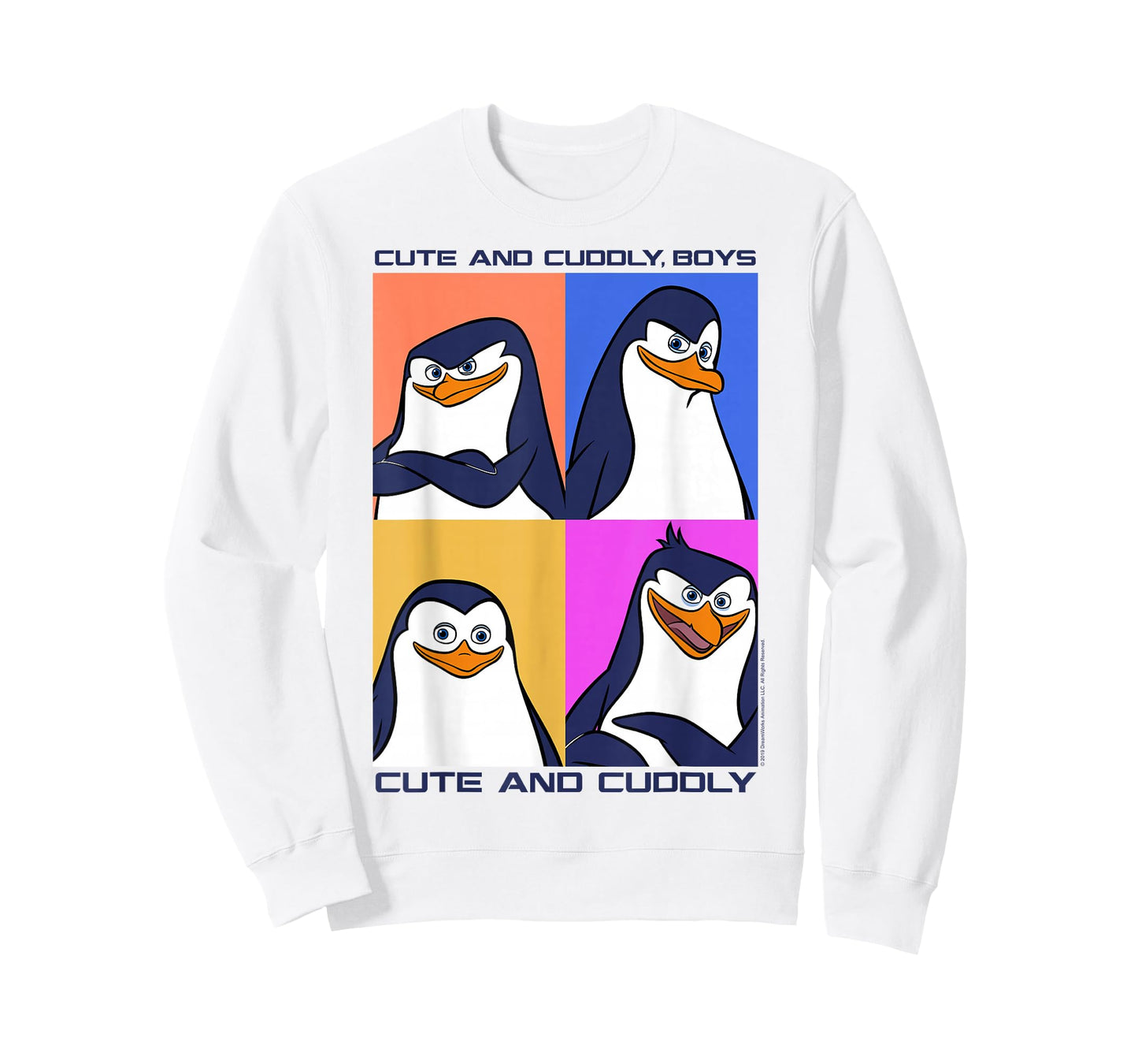 Madagascar Penguins Cute and Cuddly Text Poster T-Shirt Small