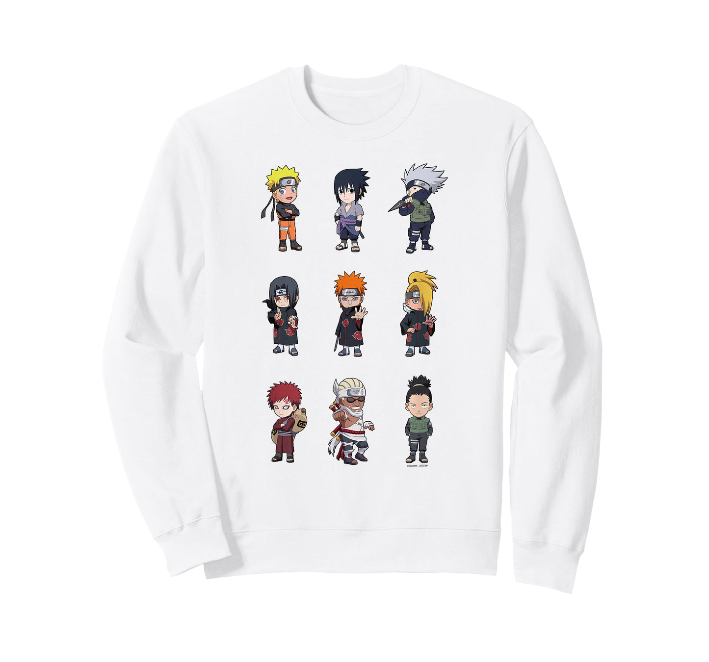 Naruto Shippuden Super Deformed Character Grid Anime T-Shirt