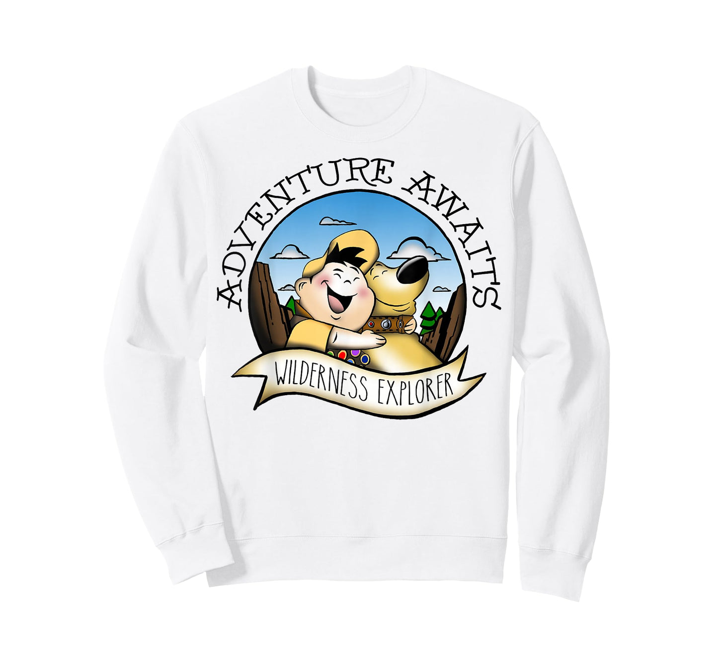 Disney Pixar Up Russell Dug Vintage Hug Graphic T-Shirt T-Shirt