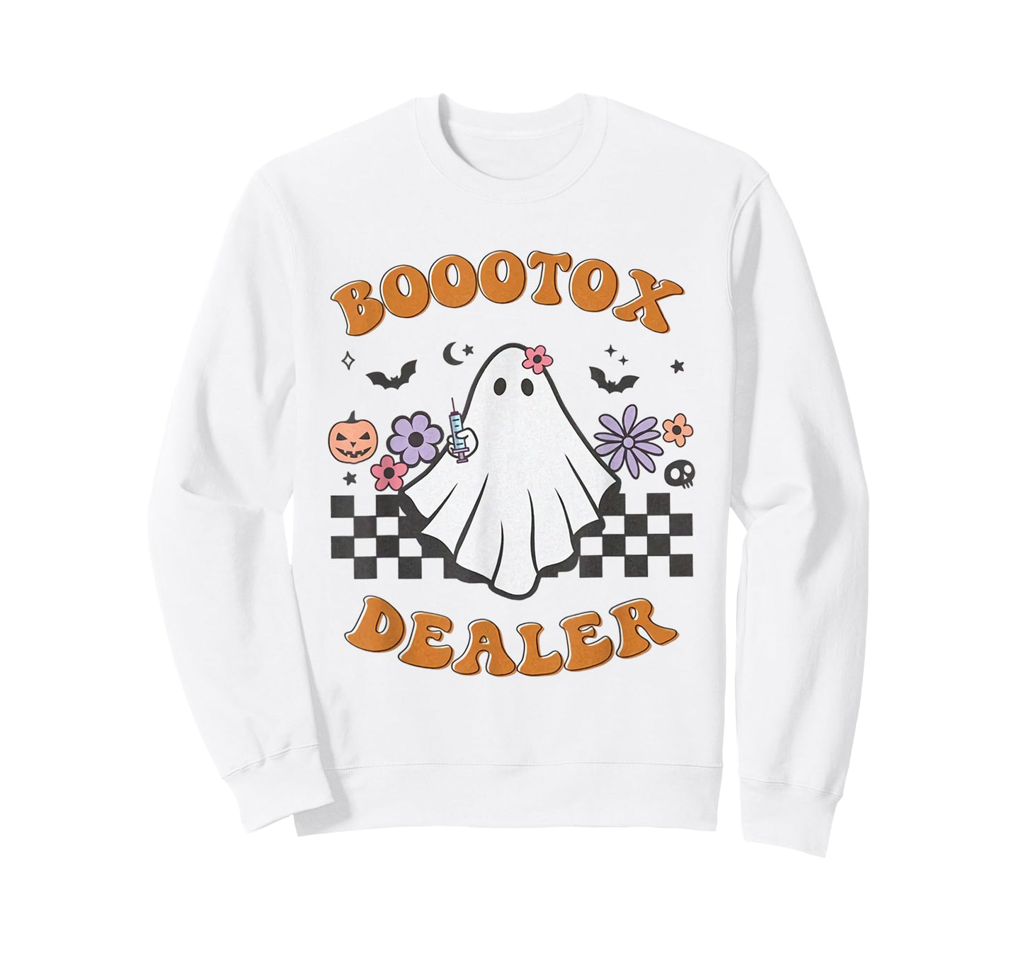 Nurse Injector Halloween Retro Botox Dealer Ghost Pumpkin T-Shirt