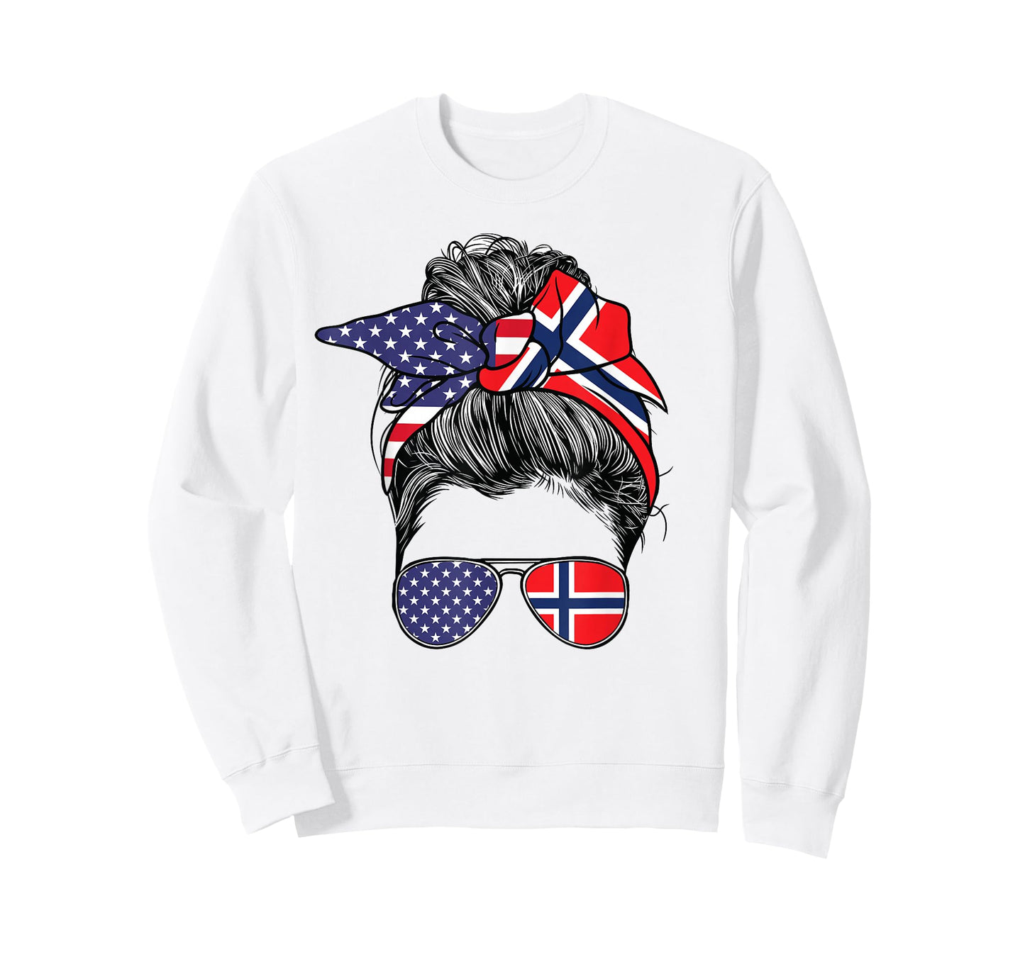 Norwegian Women Girl USA Heritage American Norway Flag T-Shirt