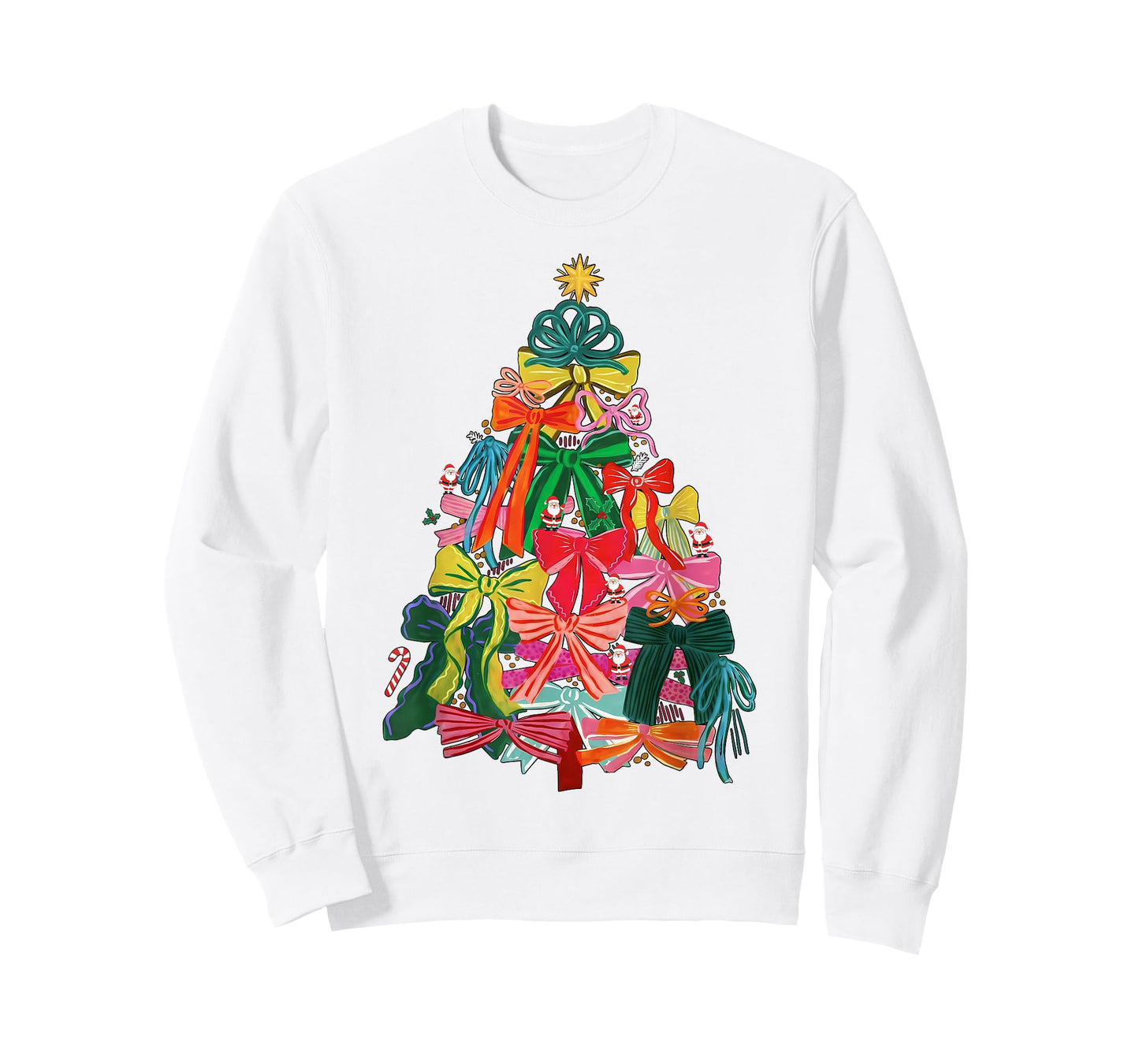 Coquette Bow Christmas Tree Xmas Holiday Girly Outfit Women T-Shirt