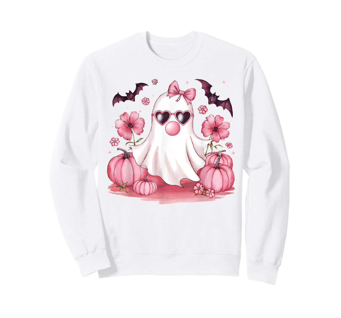 Cute Girly Ghost Blowing Bubble Gum Halloween Costume Kids T-Shirt