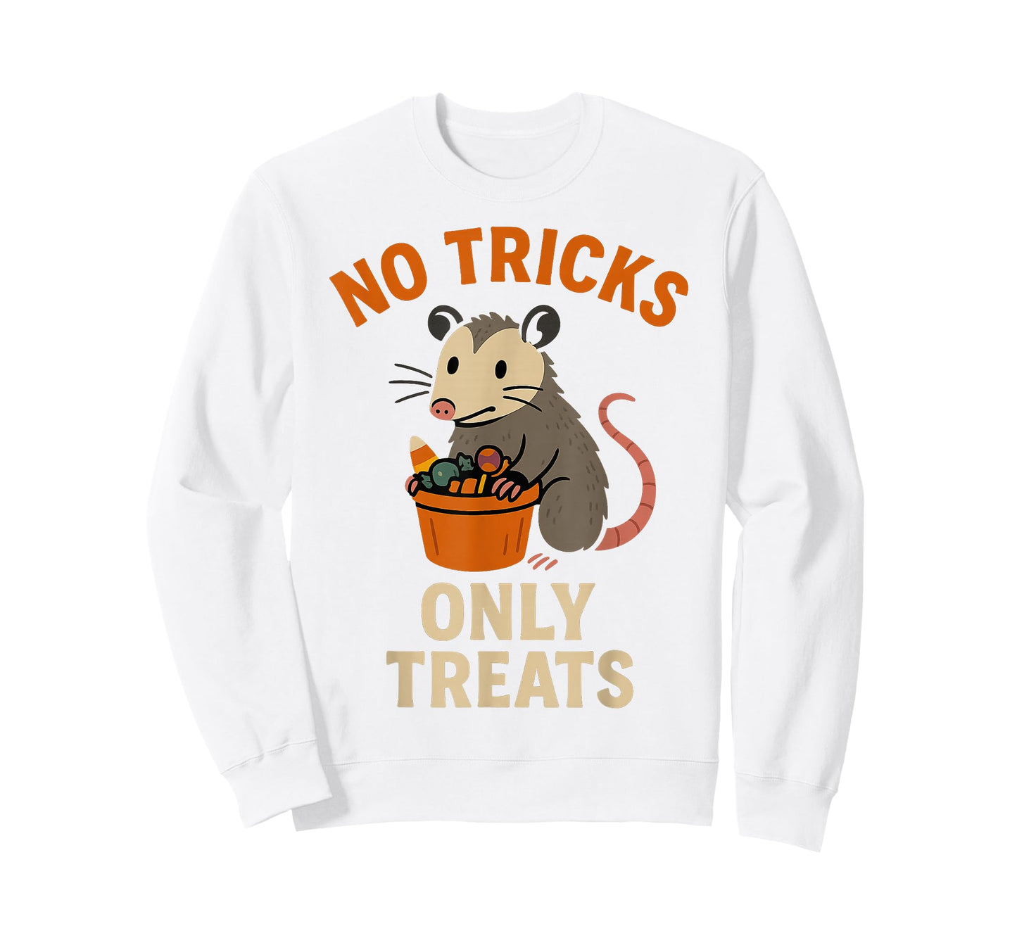 No Tricks Only Treats Cute Vintage Opossum Halloween Retro T-Shirt