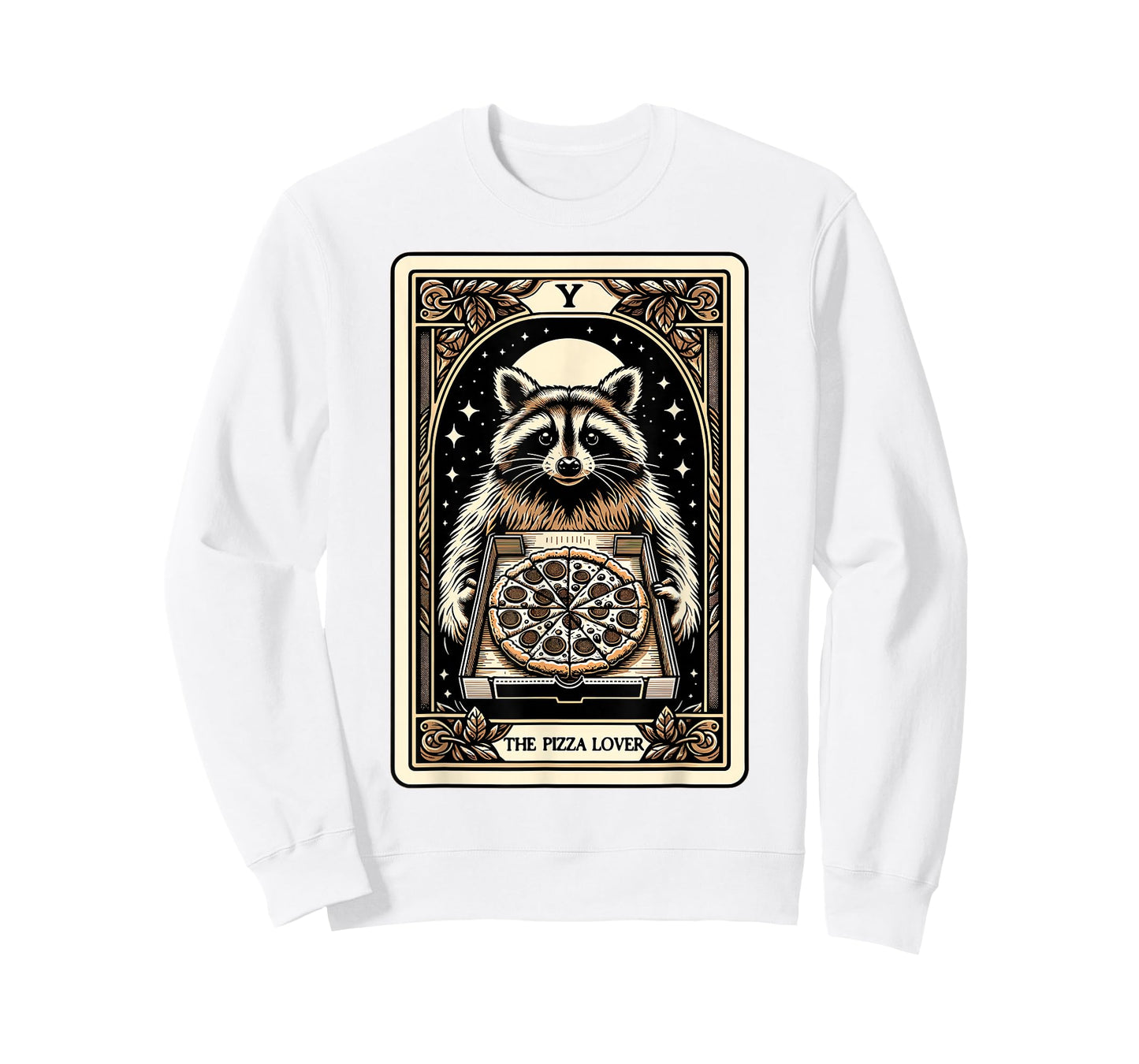 The Pizza Lover Tarot Card Funny Raccoon T-Shirt