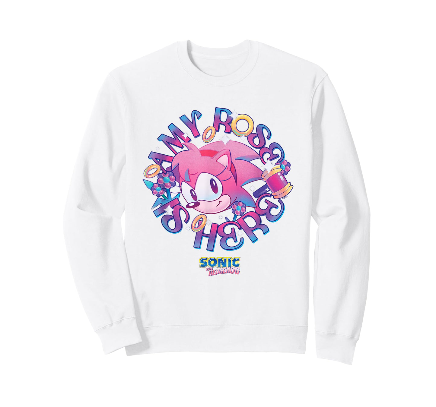 Sonic The Hedgehog Amy Rose Is Here Vintage Face Portrait T-Shirt