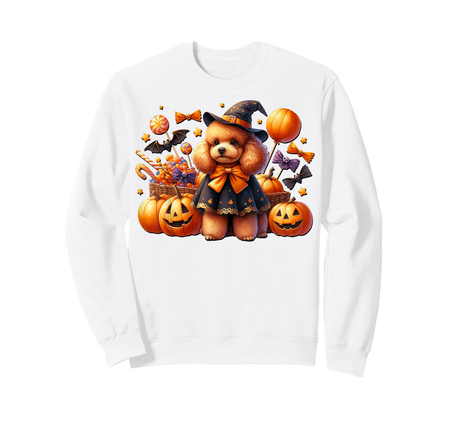 Orange Halloween Poodle Accessories for Women Girls and Fall T-Shirt