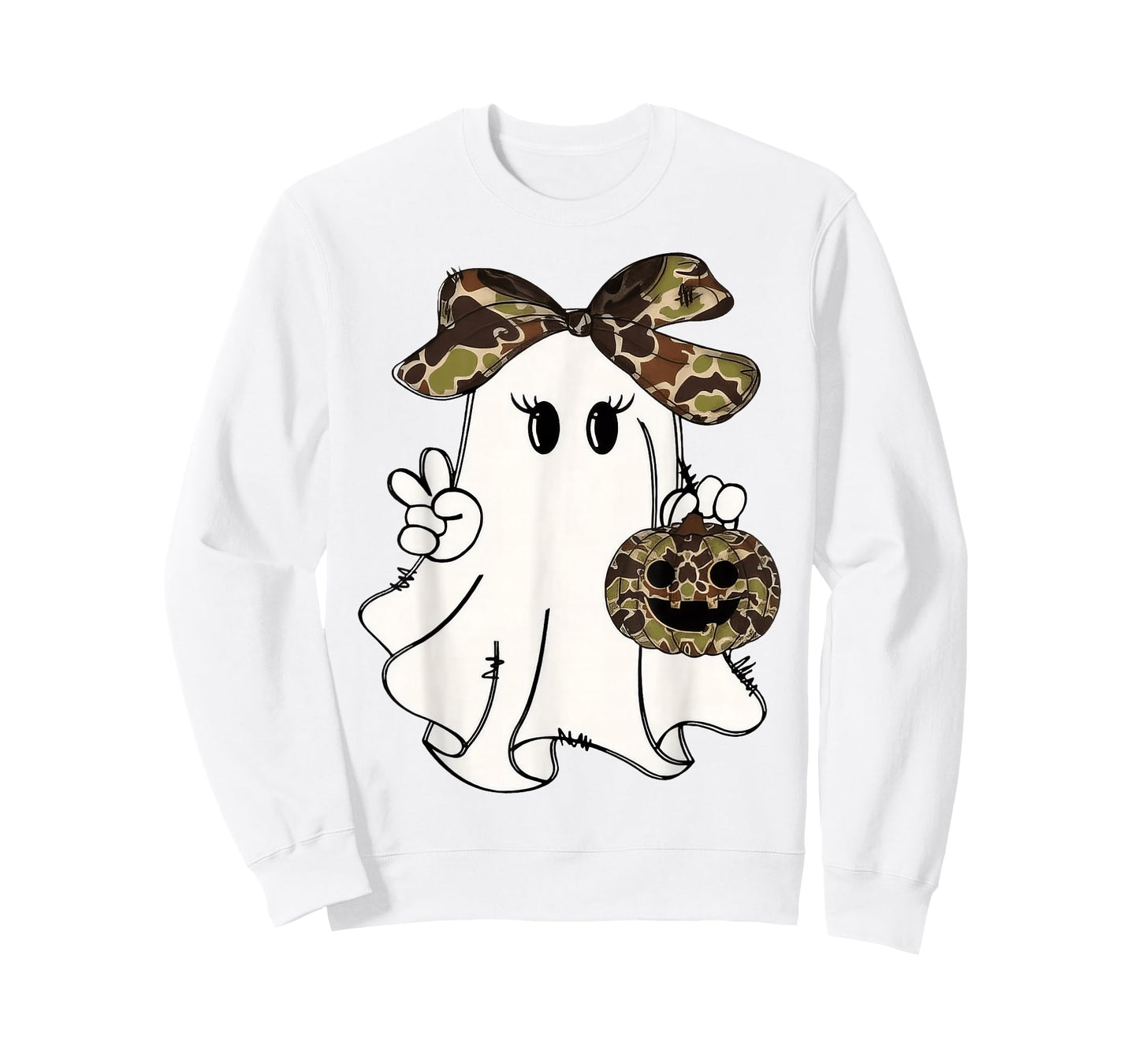 Funny Halloween Camouflage Camo Ghost Hello Hunting Season T-Shirt