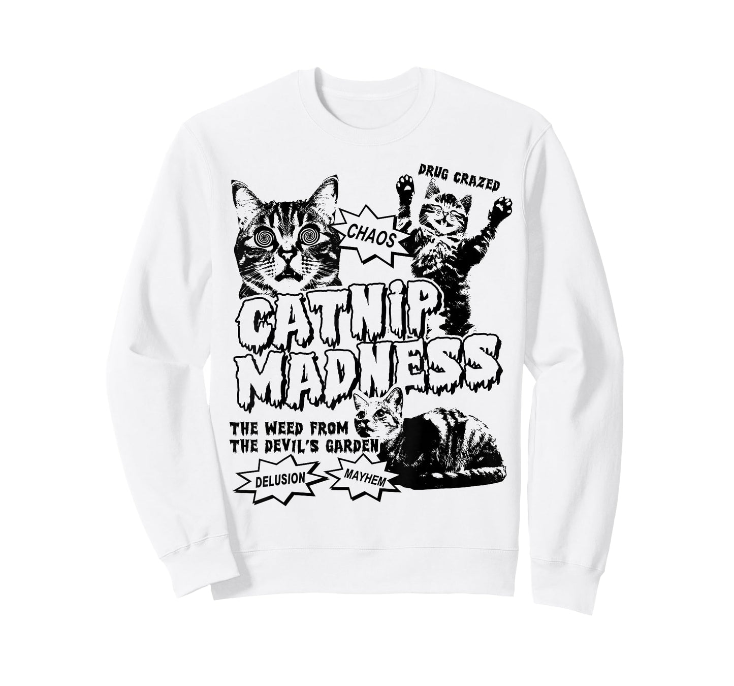 Catnip Madness Cats | Retro Funny B-Movie Poster Cat Owners T-Shirt
