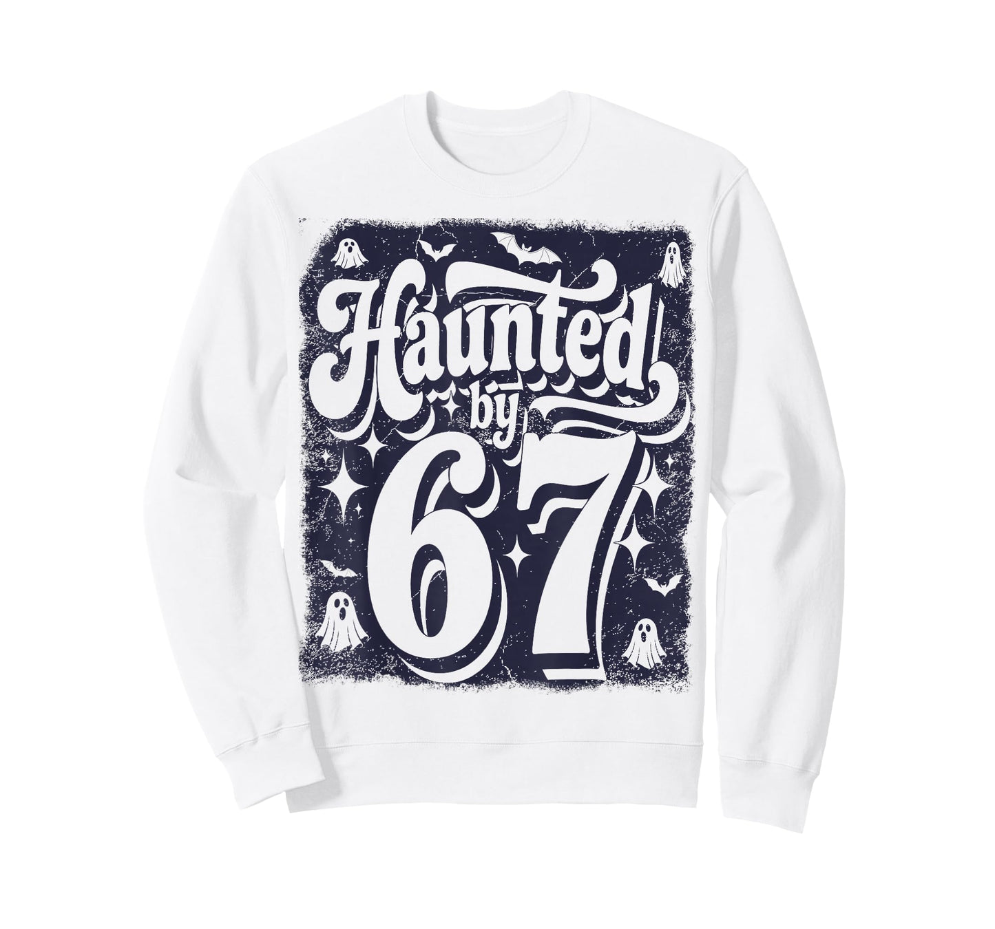 Haunted by 67 – Spooky Halloween Ghost Six Seven Meme Retro T-Shirt