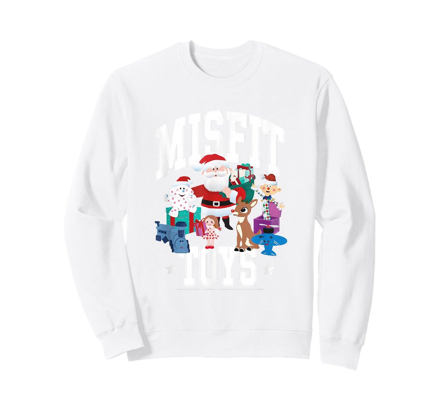 Rudolph Island of Misfit Toys Varsity Style Retro Christmas T-Shirt