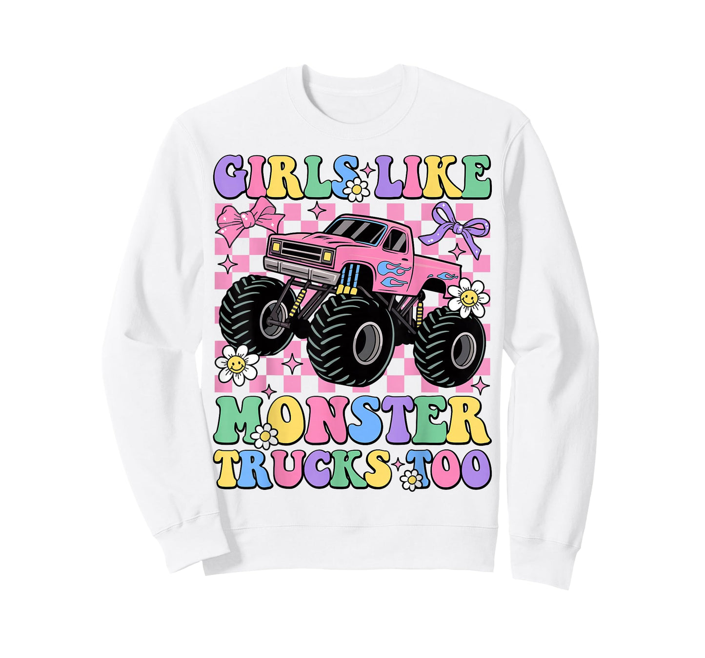 Girls Like Monster Trucks Too Groovy Monster Truck Girls T-Shirt