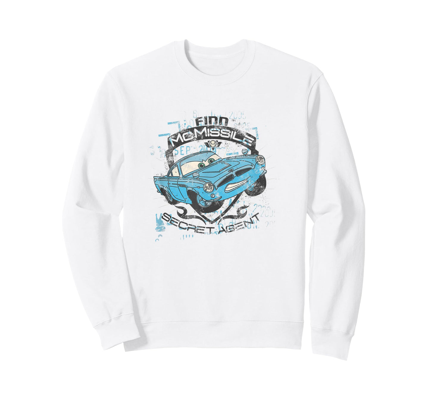 Disney Pixar Cars 2 Finn McMissile Secret Agent Distressed T-Shirt