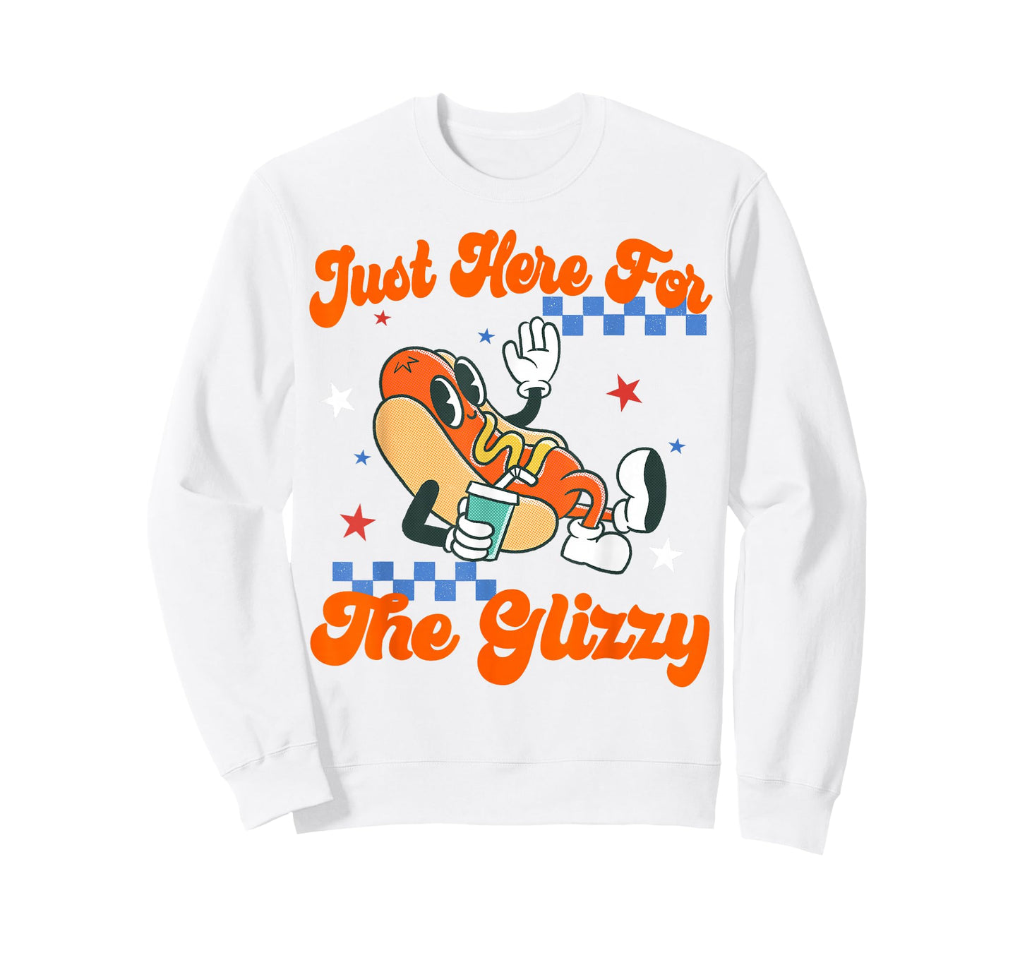 Retro Hot Dog I'm Just Here For The Glizzy Happy 4th of July T-Shirt