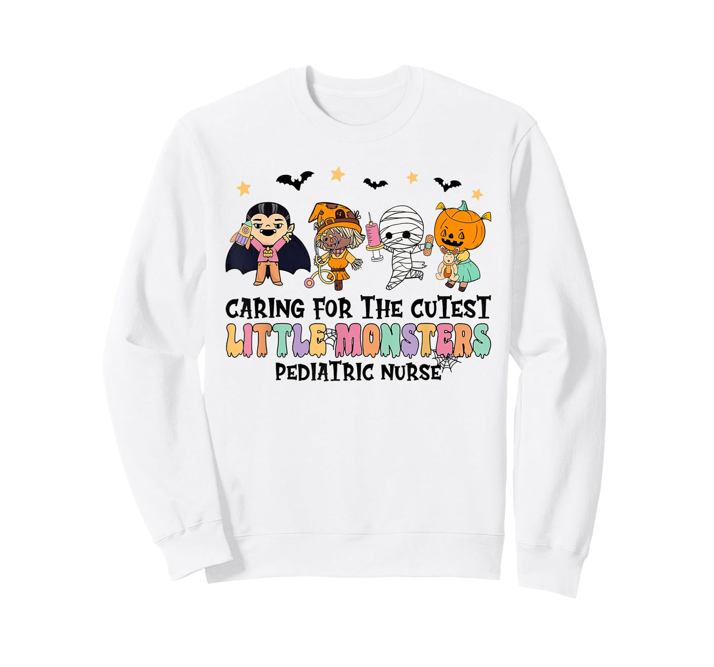 Caring For The Little Monsters Pediatric Nurse Halloween T-Shirt