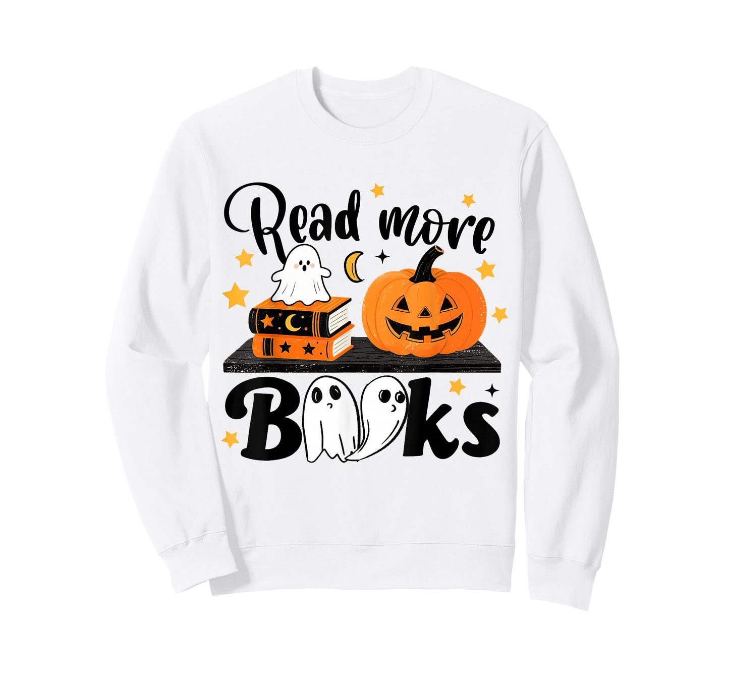 Read More Books Ghost Halloween Pumpkin Bookish Librarian T-Shirt