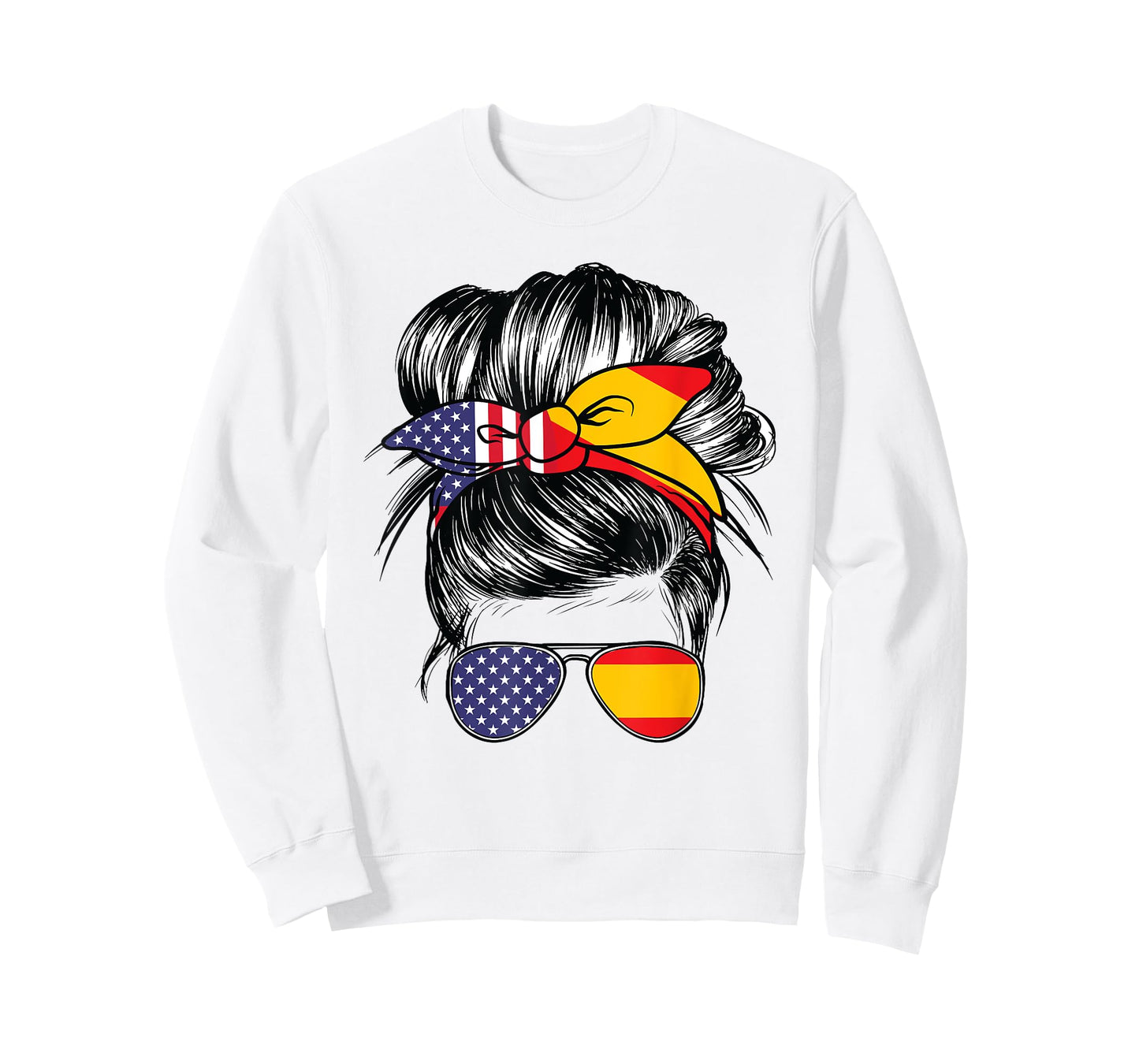 Spain Flag American Women Girl USA Heritage Spanish T-Shirt