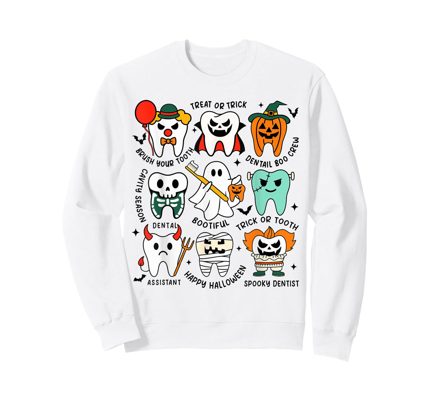 Funny Cute Dental Hygiene Monsters Teeth Squad Halloween T-Shirt