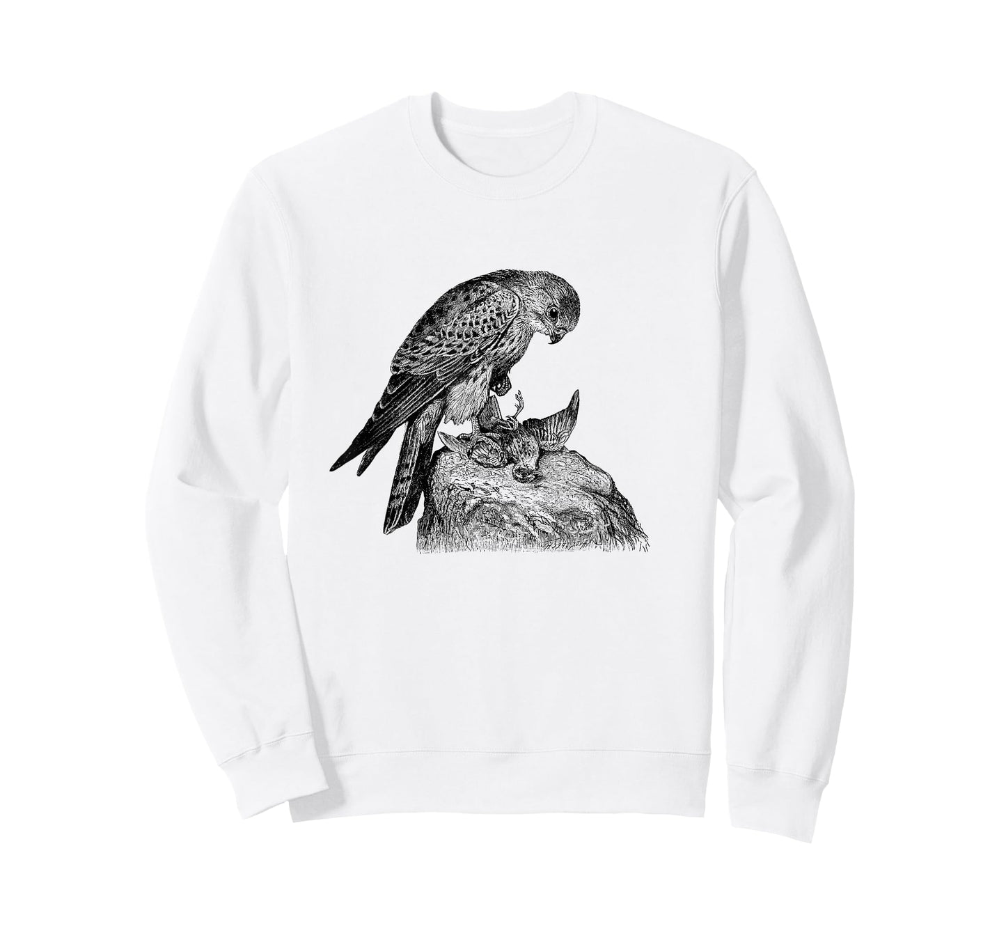 Old World Kestrel Bird with Prey Print T-Shirt