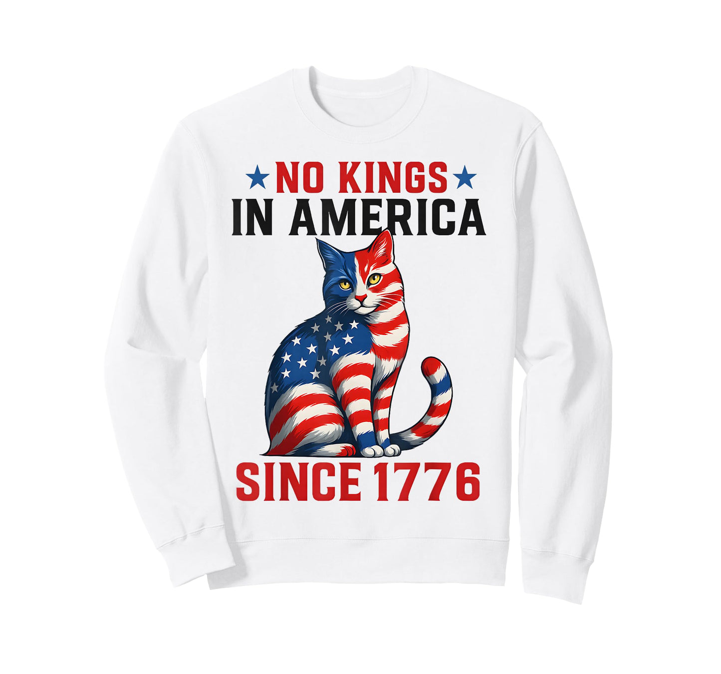 No Kings in America Since 1776 Distressed USA Flag Vintage T-Shirt