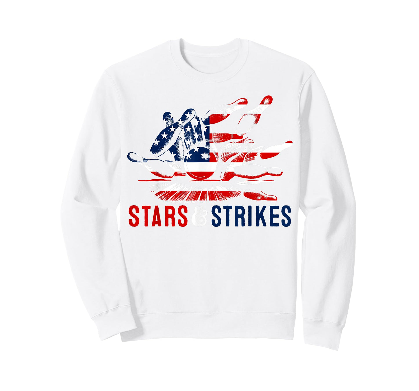 4th of July Bowling Pun | Retro Stars & Strikes Bowling T-Shirt