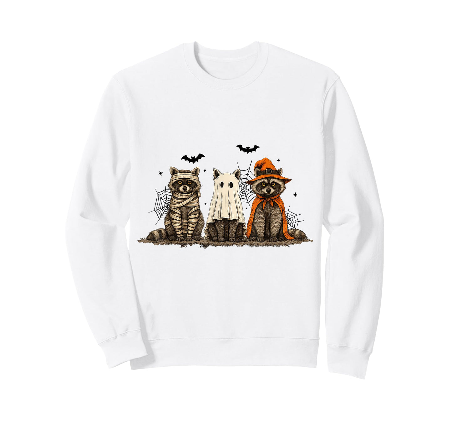 Cute Spooky Halloween Raccoons Men Women Kids Funny Raccoon T-Shirt